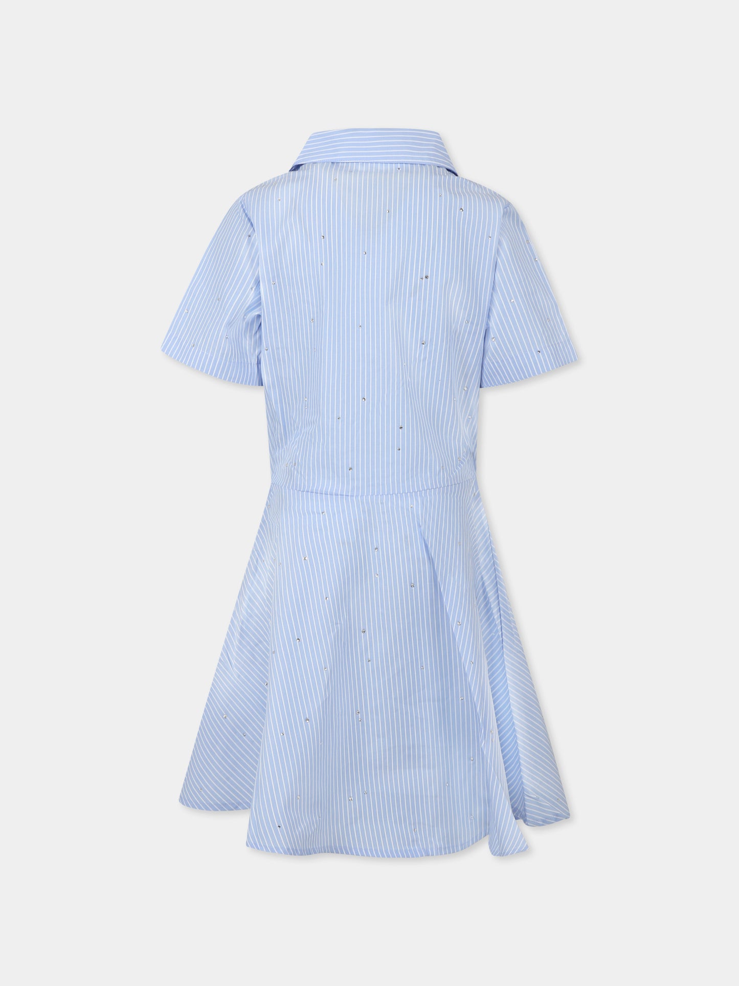 Light blue dress for girl with logo