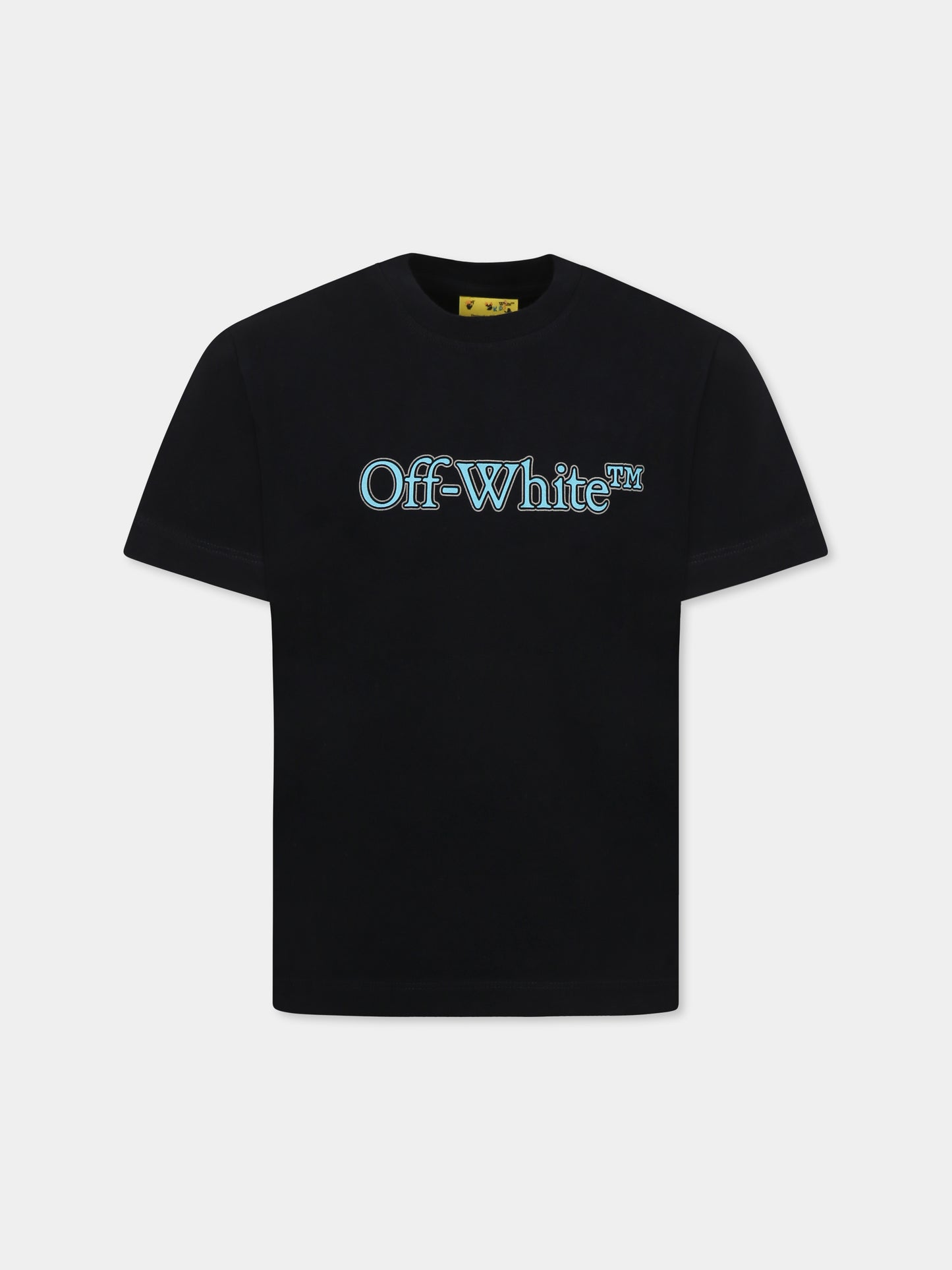 T-shirt nera per bambino con logo,Off White,OBAA002S25JER0011040