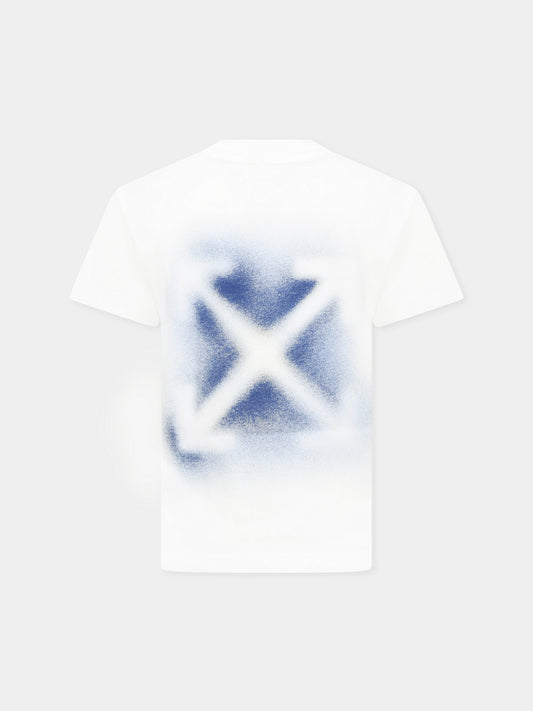White t-shirt for boy with logo