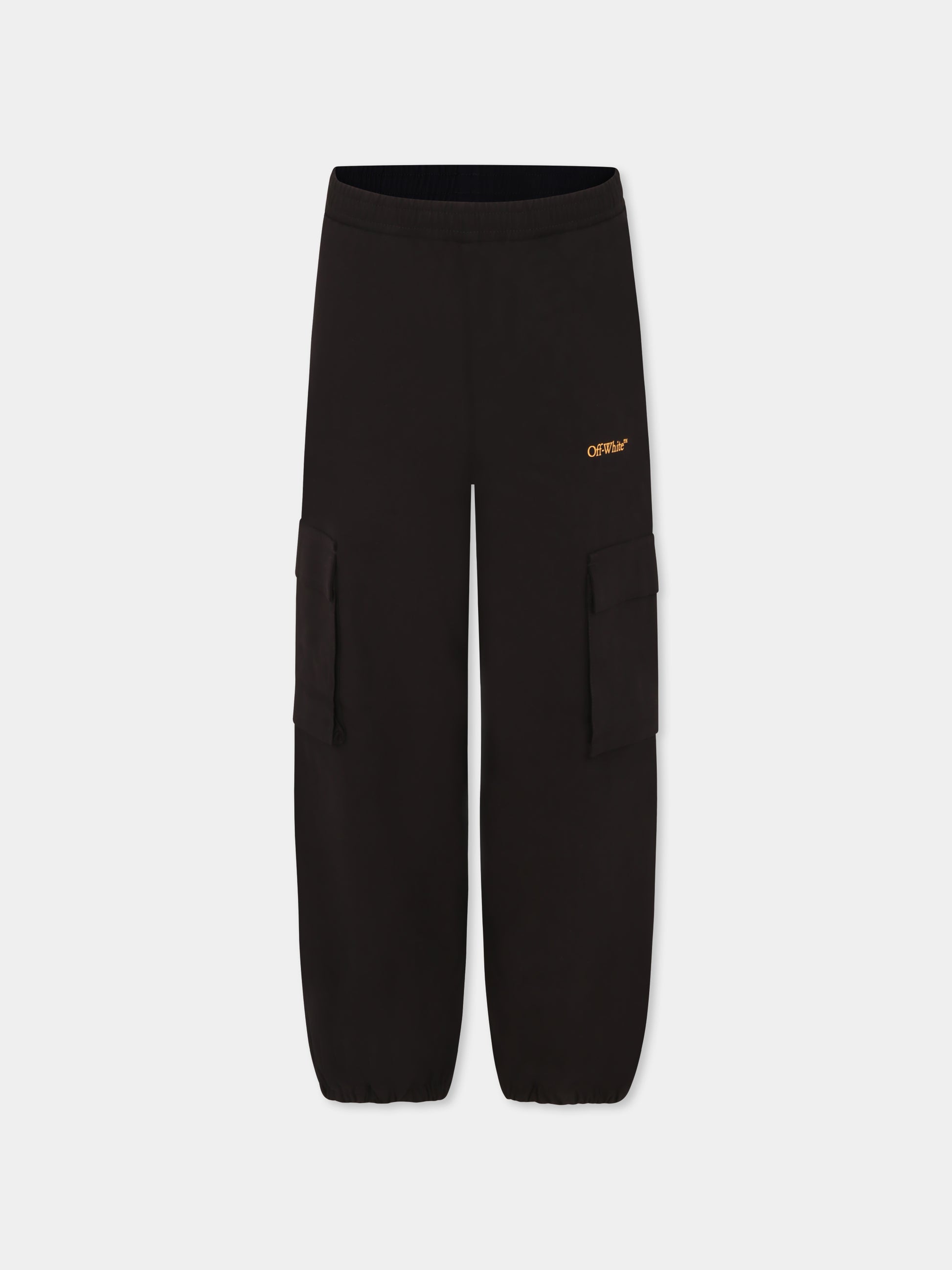 Pantaloni neri per bambino con frecce,Off White,OBCF007S25FAB0011018