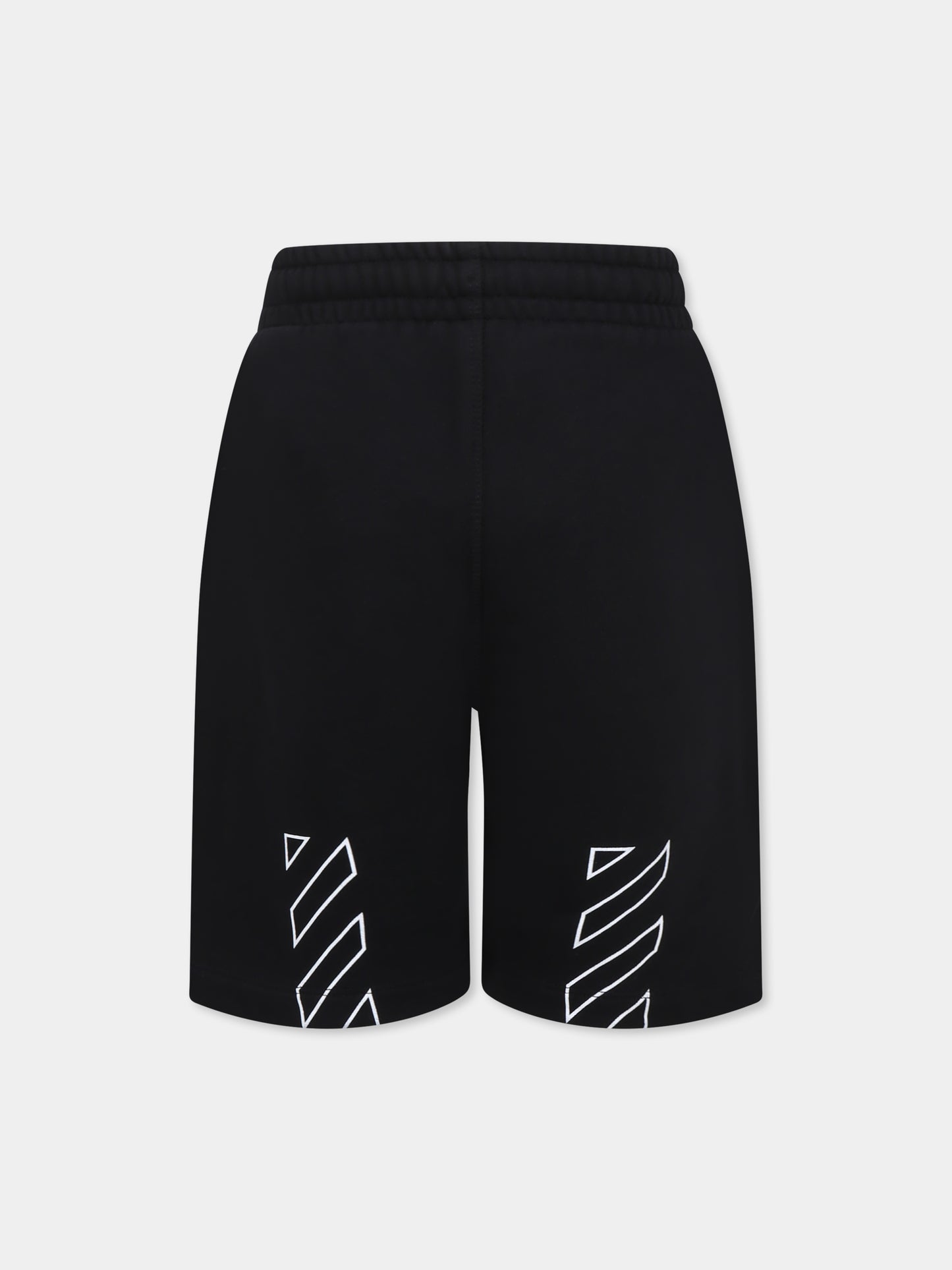 Shorts neri per bambino con logo,Off White,OBCI001S25FLE0011001