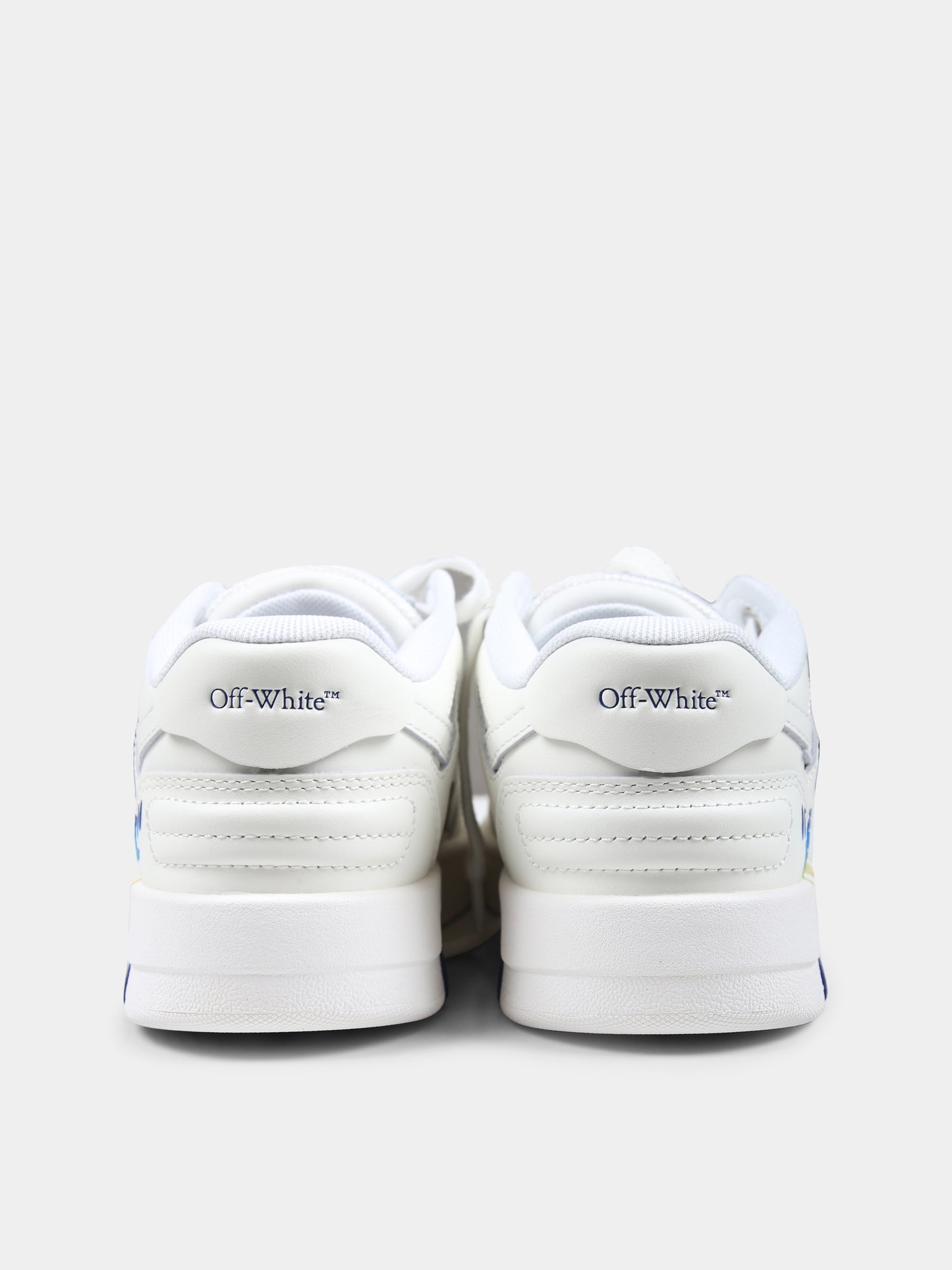 Sneakers Out of Office bianche per bambino con freccia,Off White,OBIA011S25LEA0020184