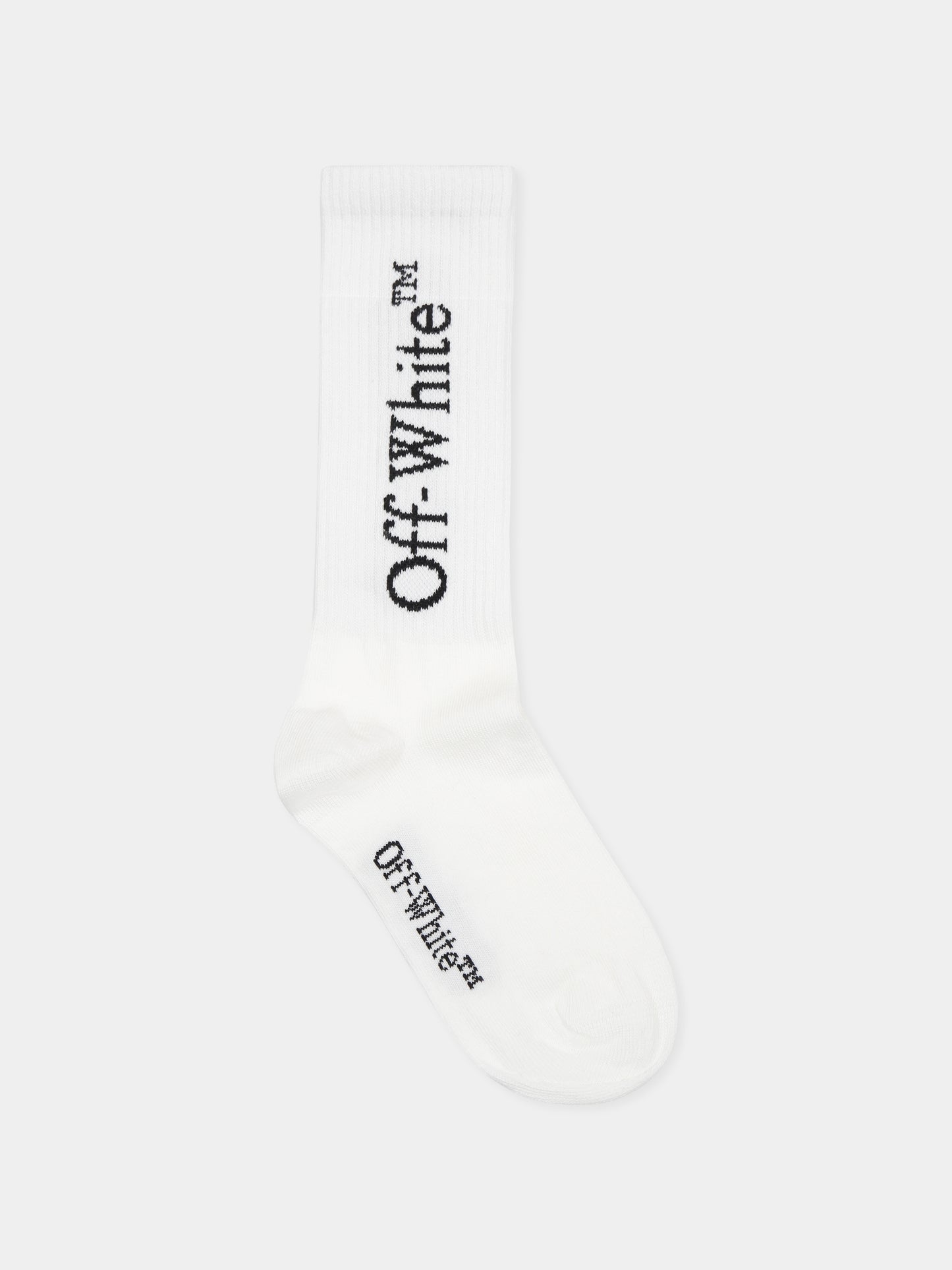 Calze bianche per bambini con logo,Off White,OBRA003S25KNI0010110