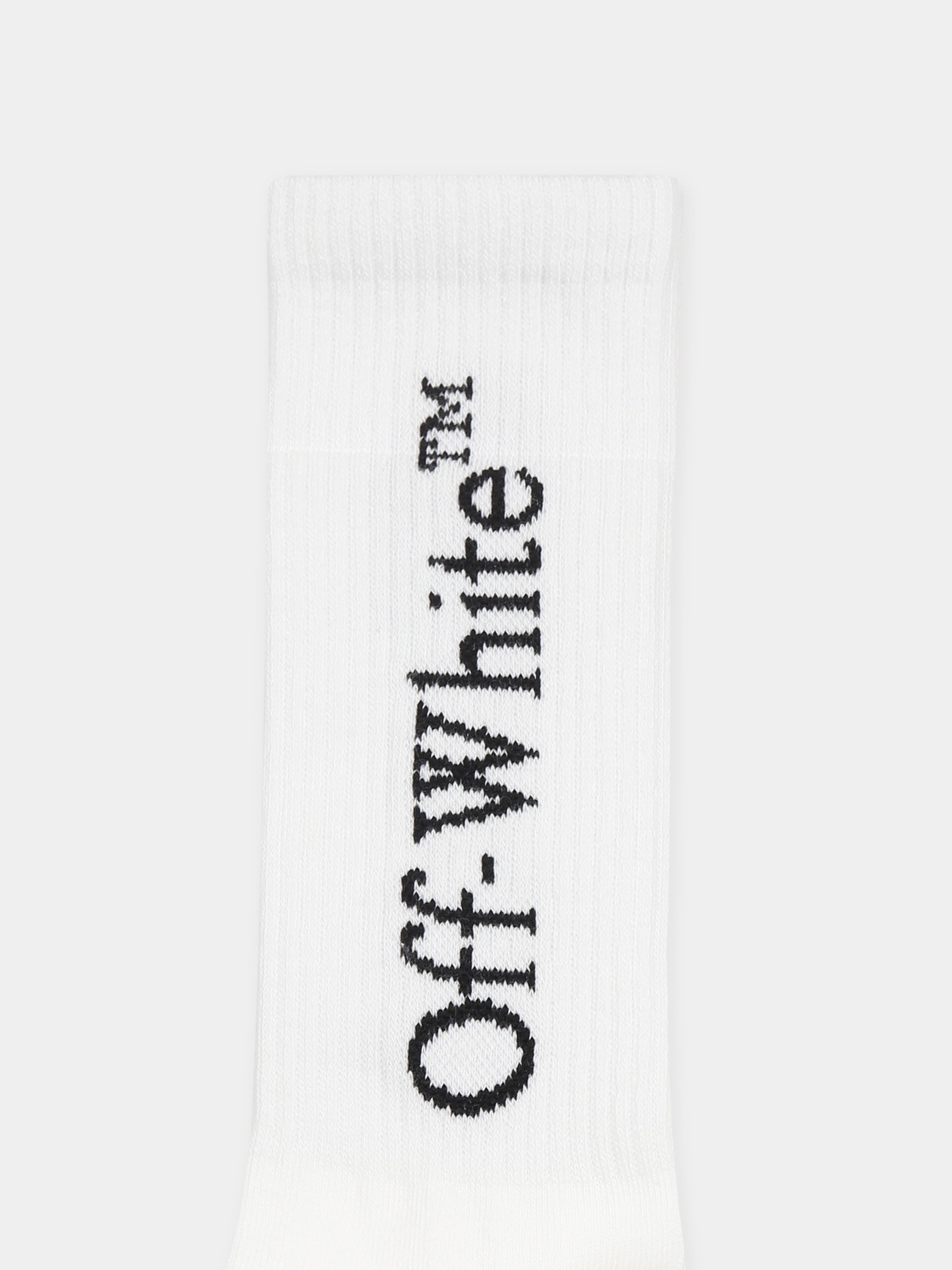 Calze bianche per bambini con logo,Off White,OBRA003S25KNI0010110