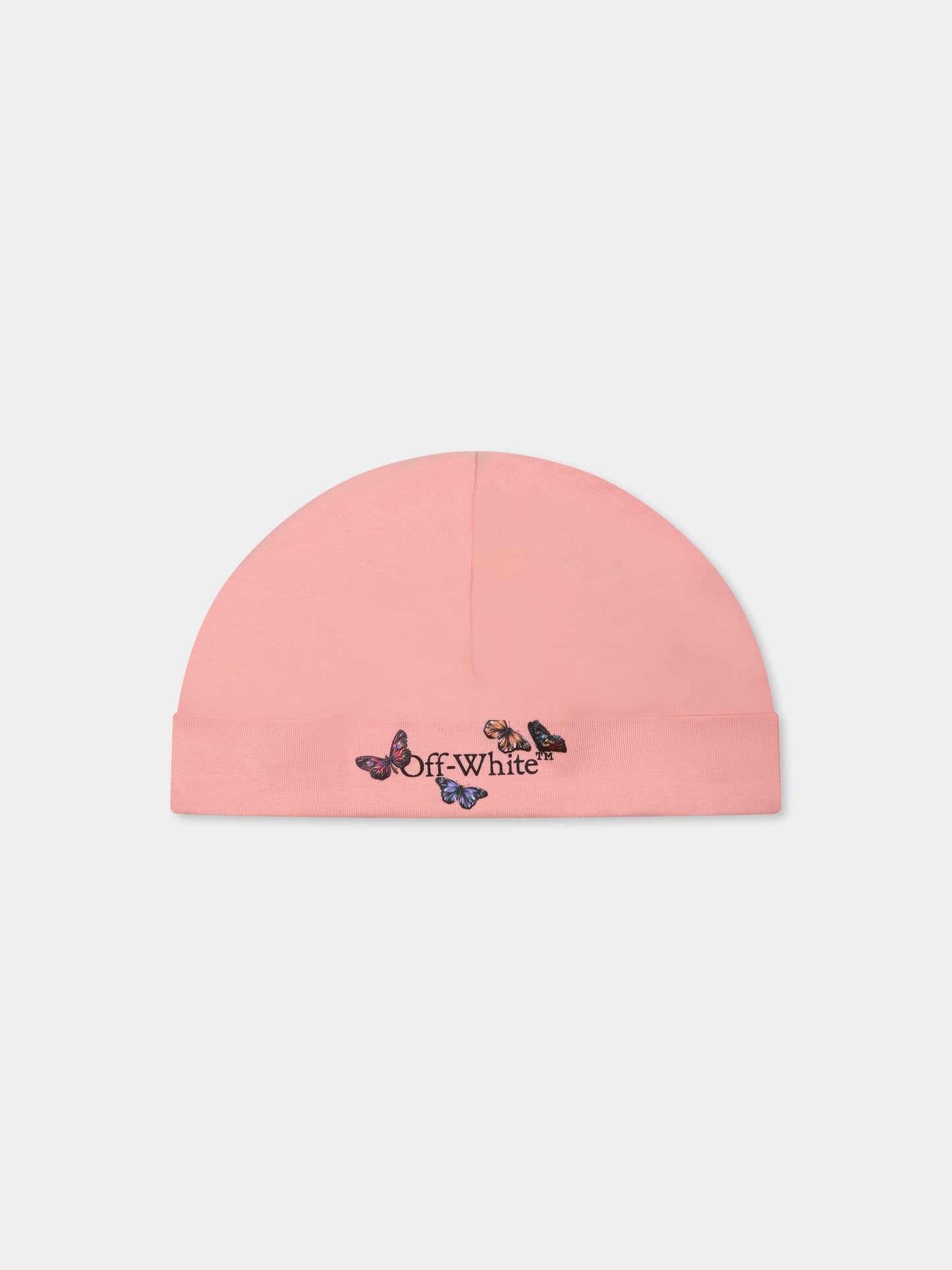 Set tutina rosa per neonata con logo e farfalle,Off White,OG2X006S25JER0013010