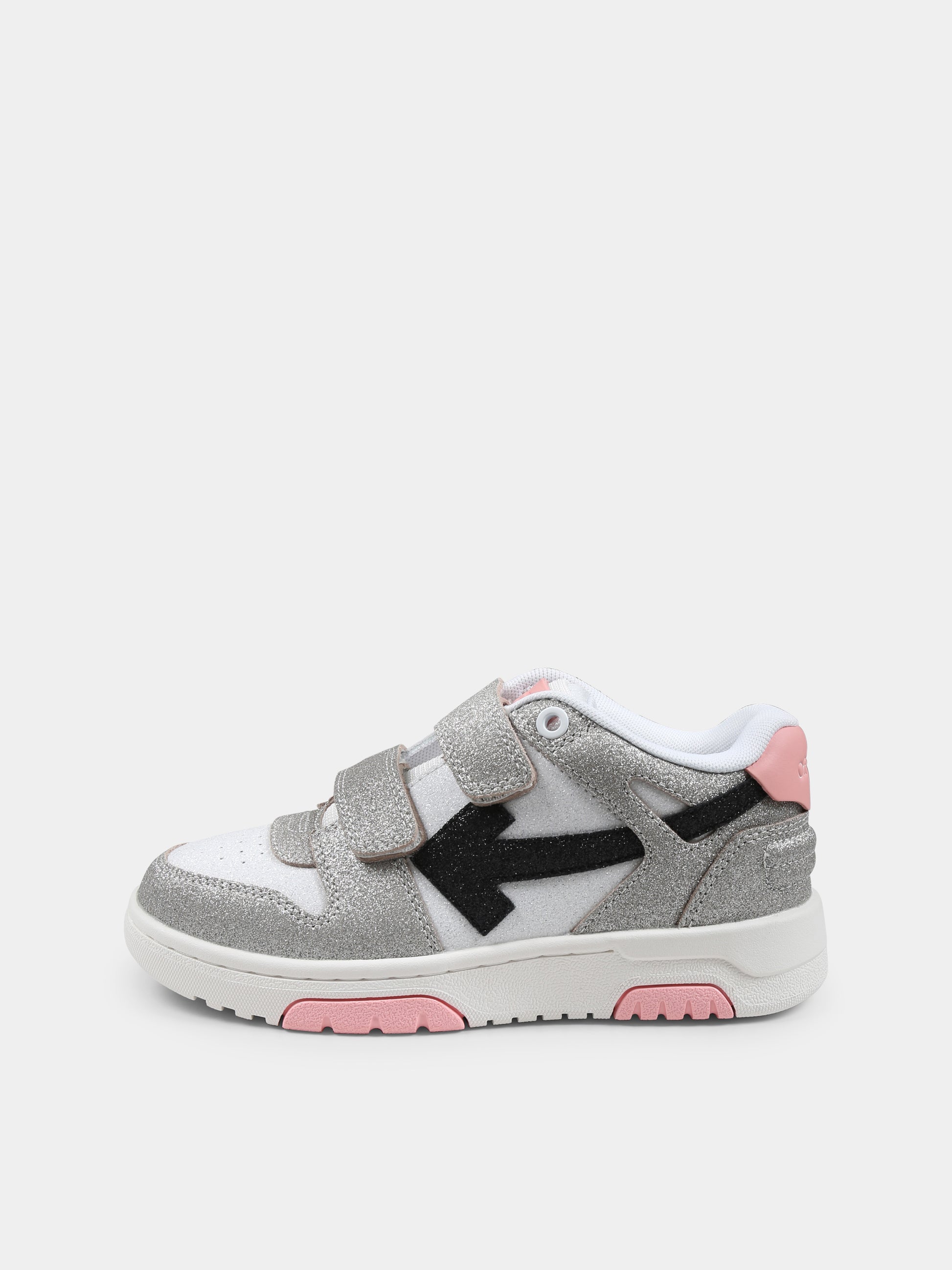 Sneakers Out of Office grigie per bambina con freccia,Off White,OGIA005S25LEA0028330