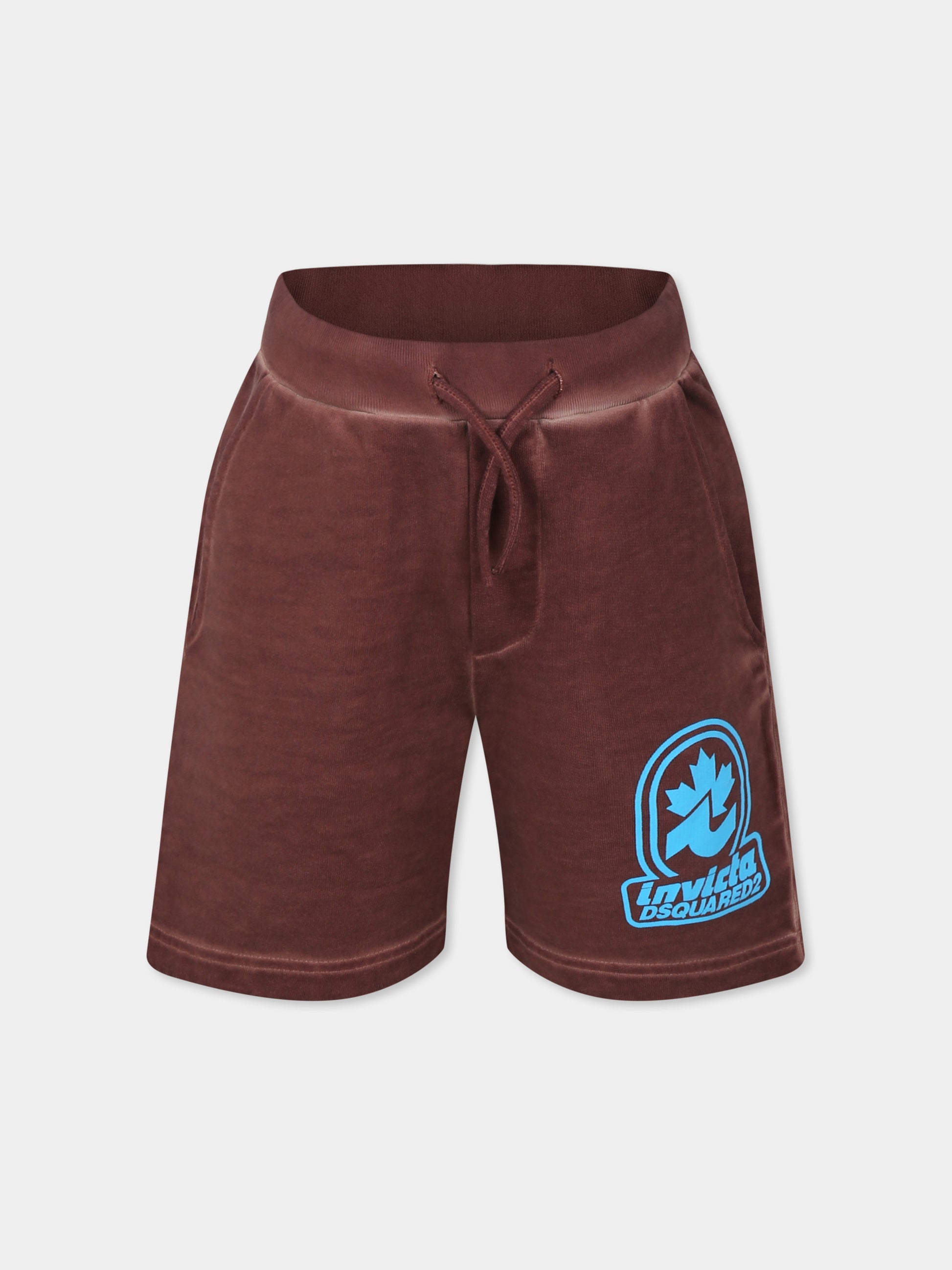 Shorts marroni per bambini con logo,Dsquared2,DQ2908 D0AD2 D2P841U DQ771