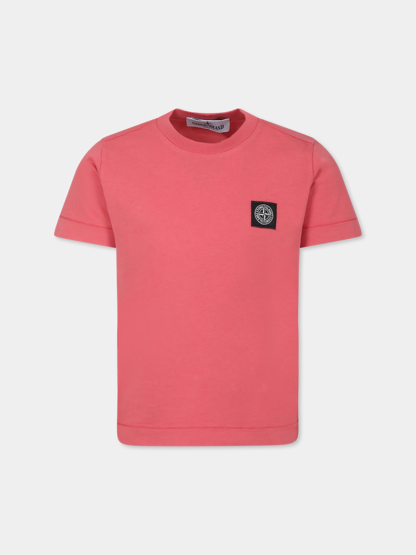 T-shirt rossa per bambino con bussola,Stone Island Junior,K1S16 2100002 S0047 V0089