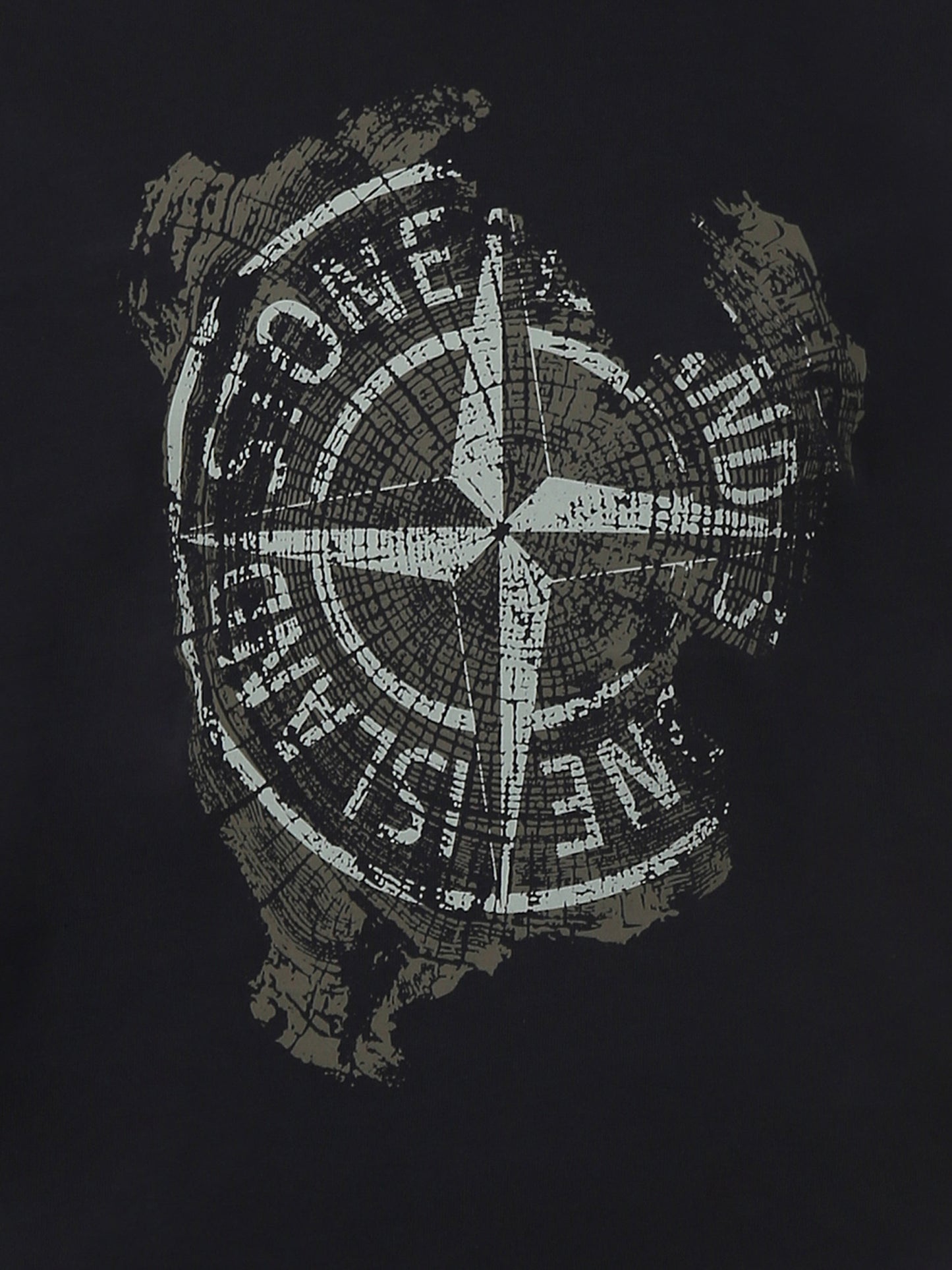 T-shirt nera per bambino con stampa bussola,Stone Island Junior,K1S16 2100010 S0128 V0029