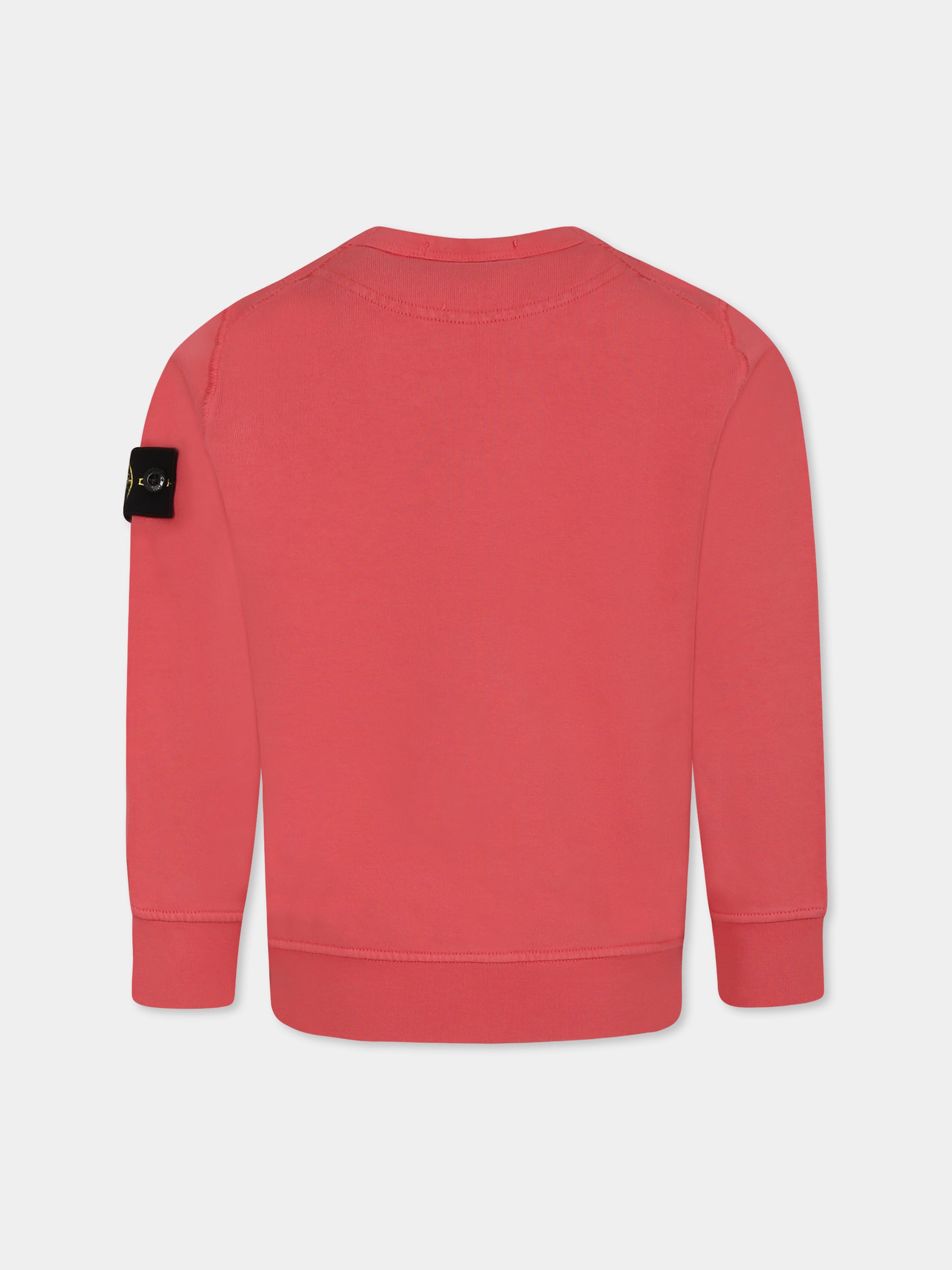 Felpa rossa per bambino con bussola,Stone Island Junior,K1S16 6100011 S0040 V0089