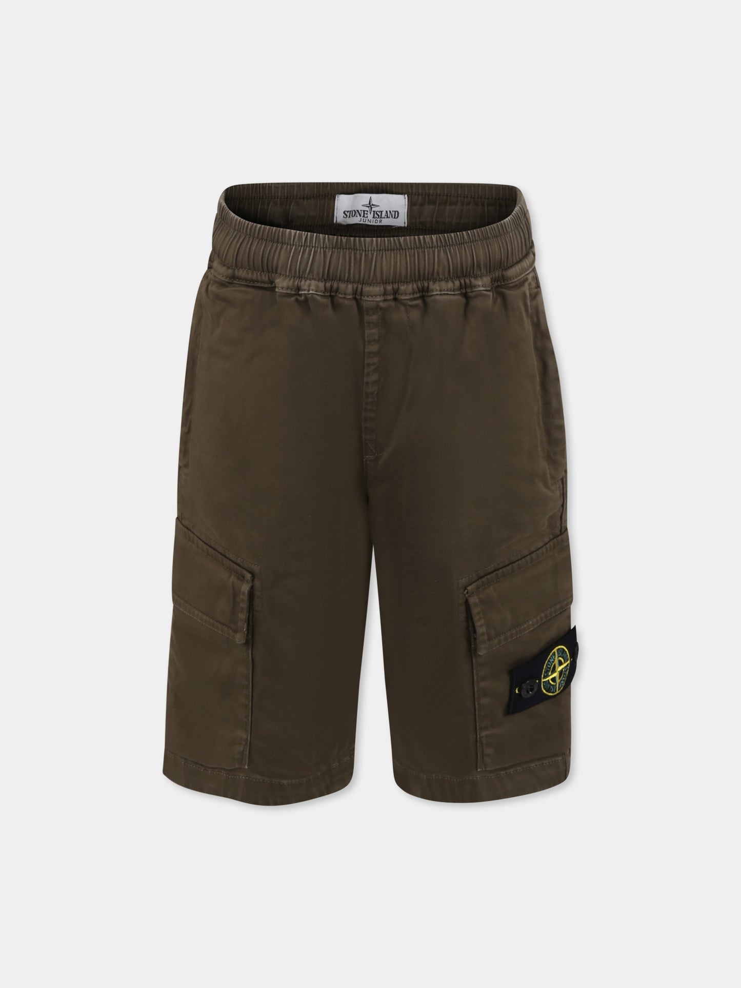 Shorts verdi per bambino con bussola,Stone Island Junior,K1S16 L100001 S0012 V0054