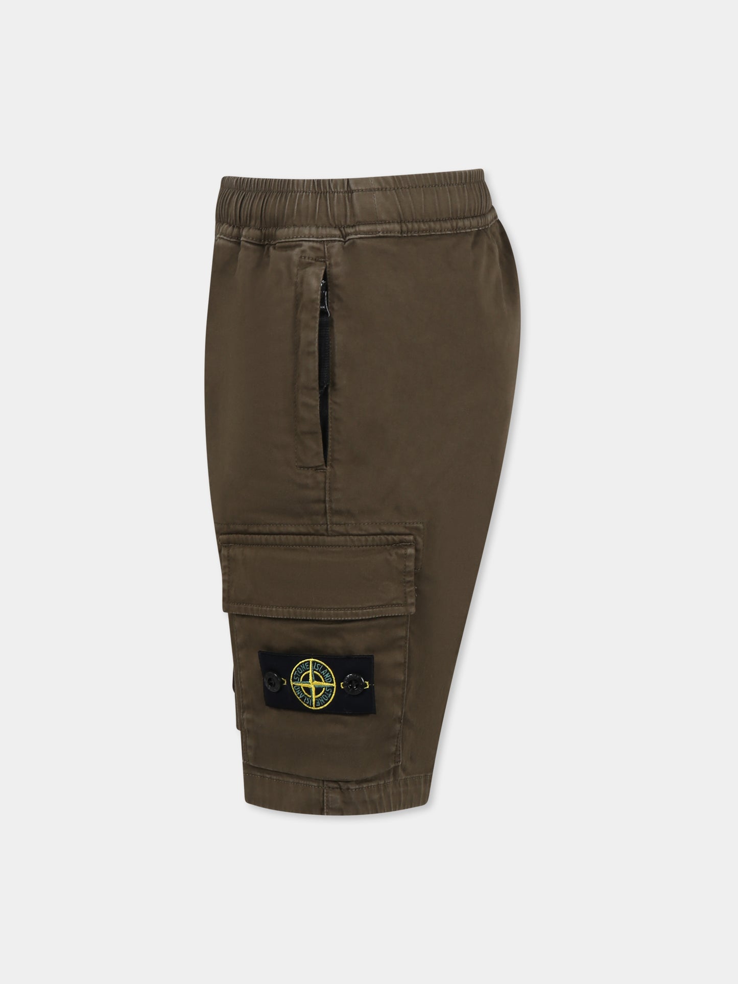 Shorts verdi per bambino con bussola,Stone Island Junior,K1S16 L100001 S0012 V0054