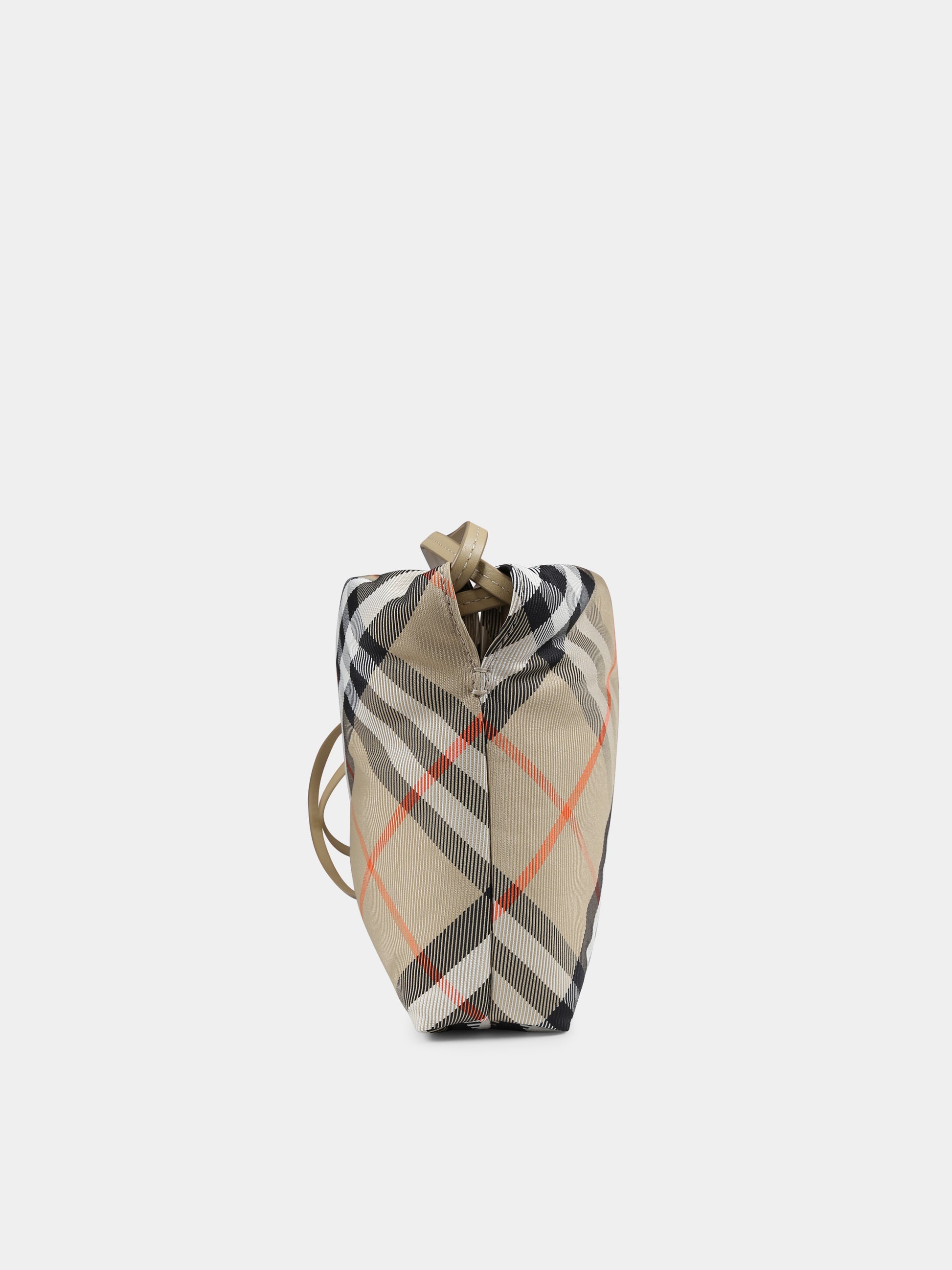 Borsa beige per bambina con check vintage,Burberry Kids,8096210 B9368