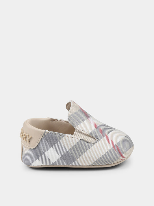 Slip on beige per neoanti con check vintage,Burberry Kids,8099959 A2205