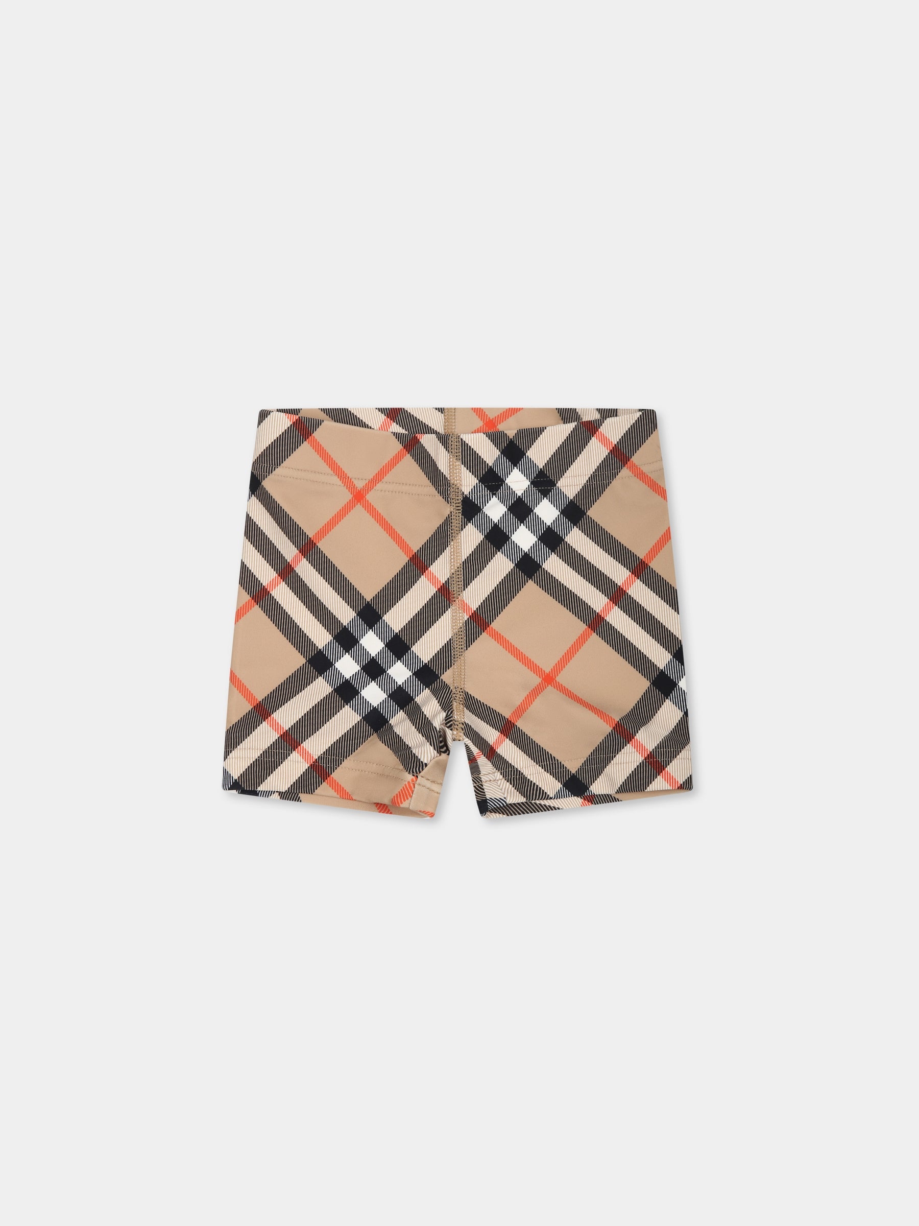 Boxer mare beige per neonato con check vintage,Burberry Kids,8100559 B9368