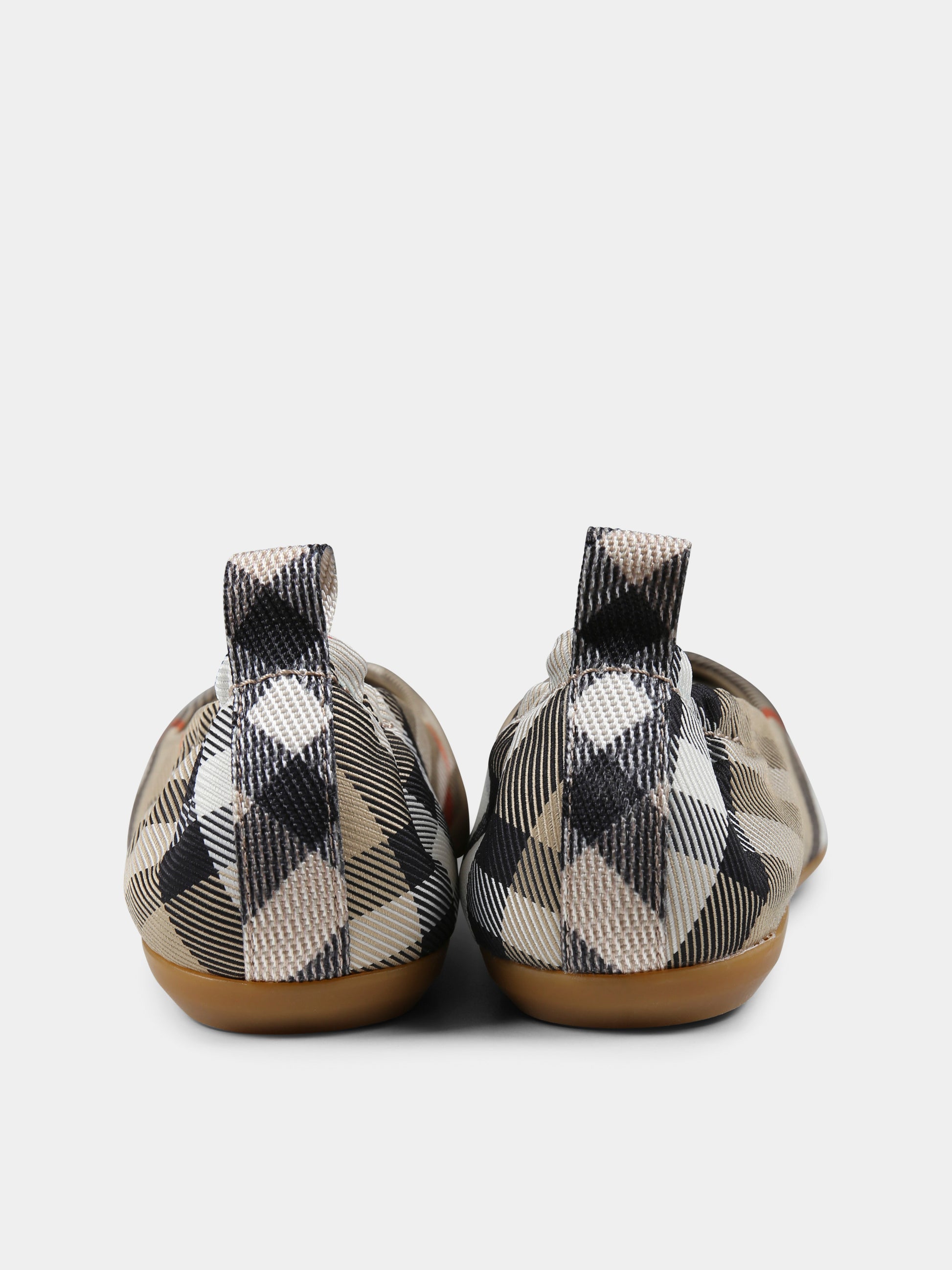 Ballerine beige per bambina con check vintage,Burberry Kids,8099960 B9368