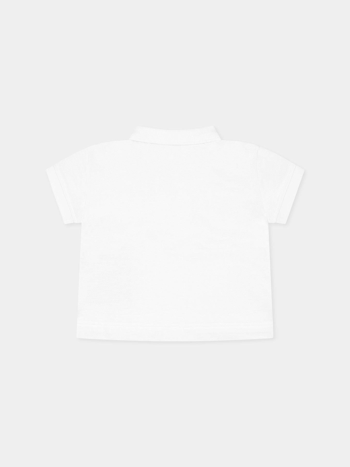 Polo bianca per neonato con cavaliere equestre,Burberry Kids,8100555 A1464