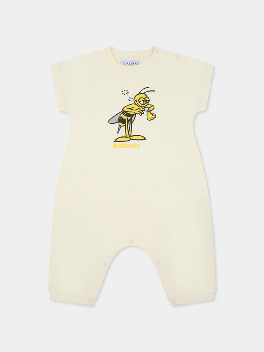 Yellow romper for babykids with bee