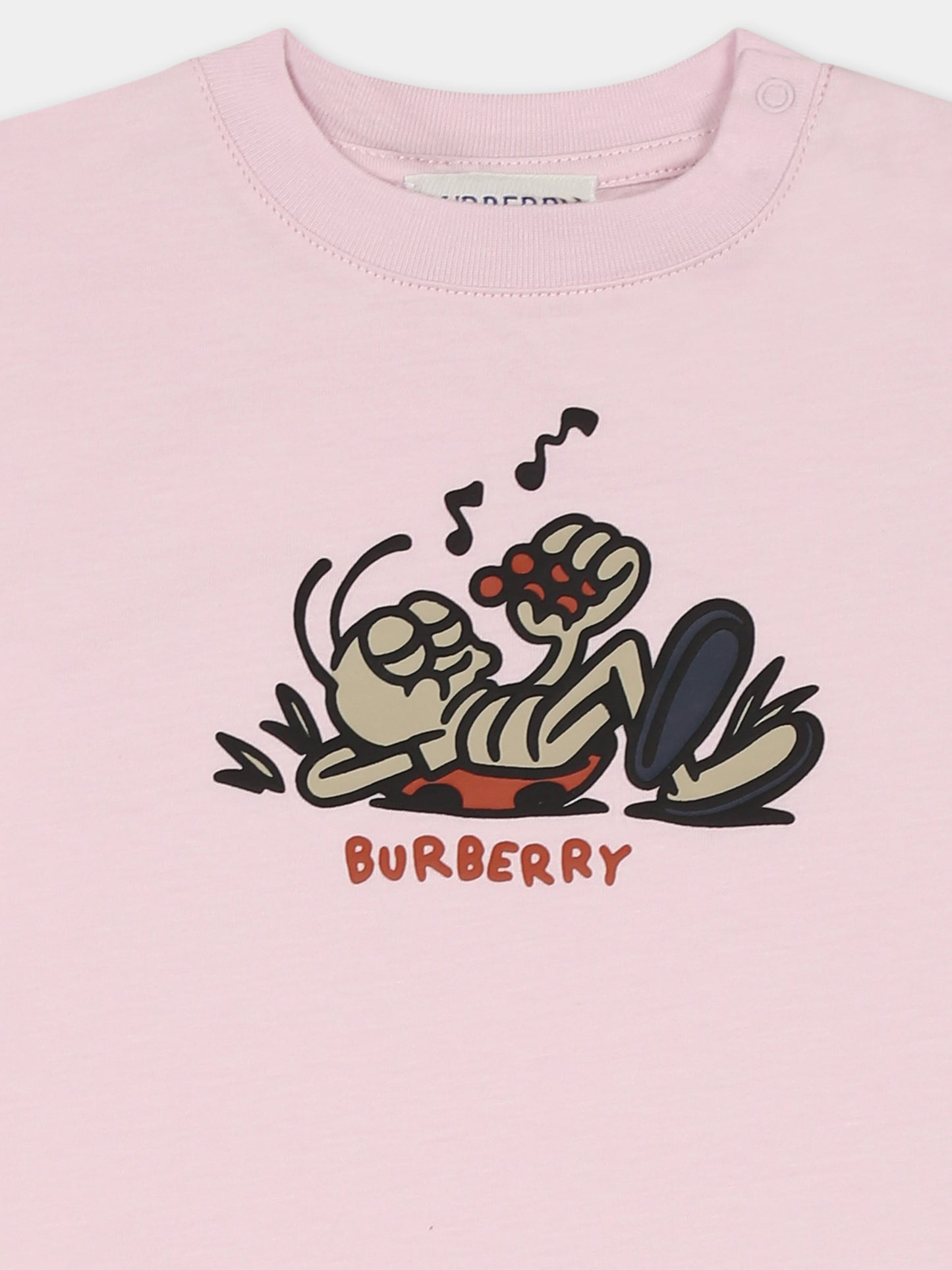 Pink romper for baby girl with ladybug