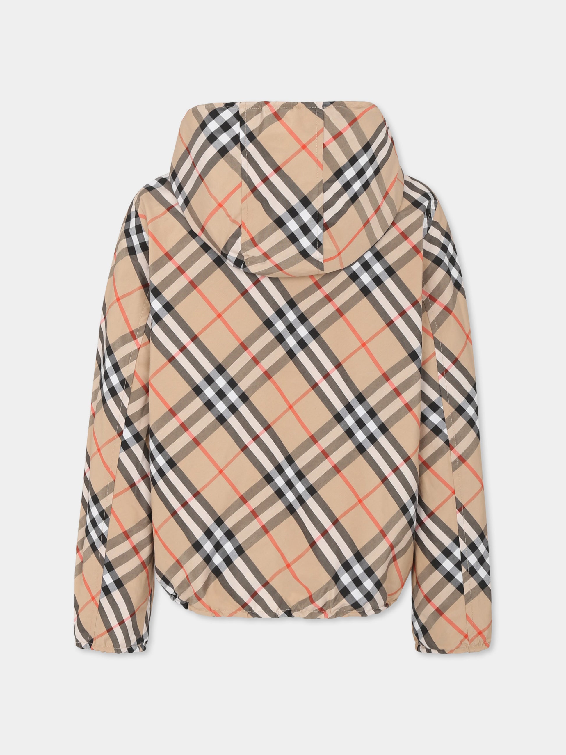 Giubbotto verde reversibile per bambini con check,Burberry Kids,8104652 C1788