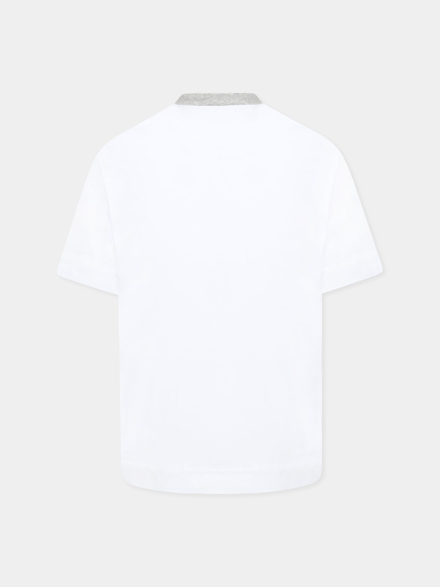 T-shirt bianca per bambino con logo grigio,Marni Kids,M01412 M00HZ MT274U 0M100