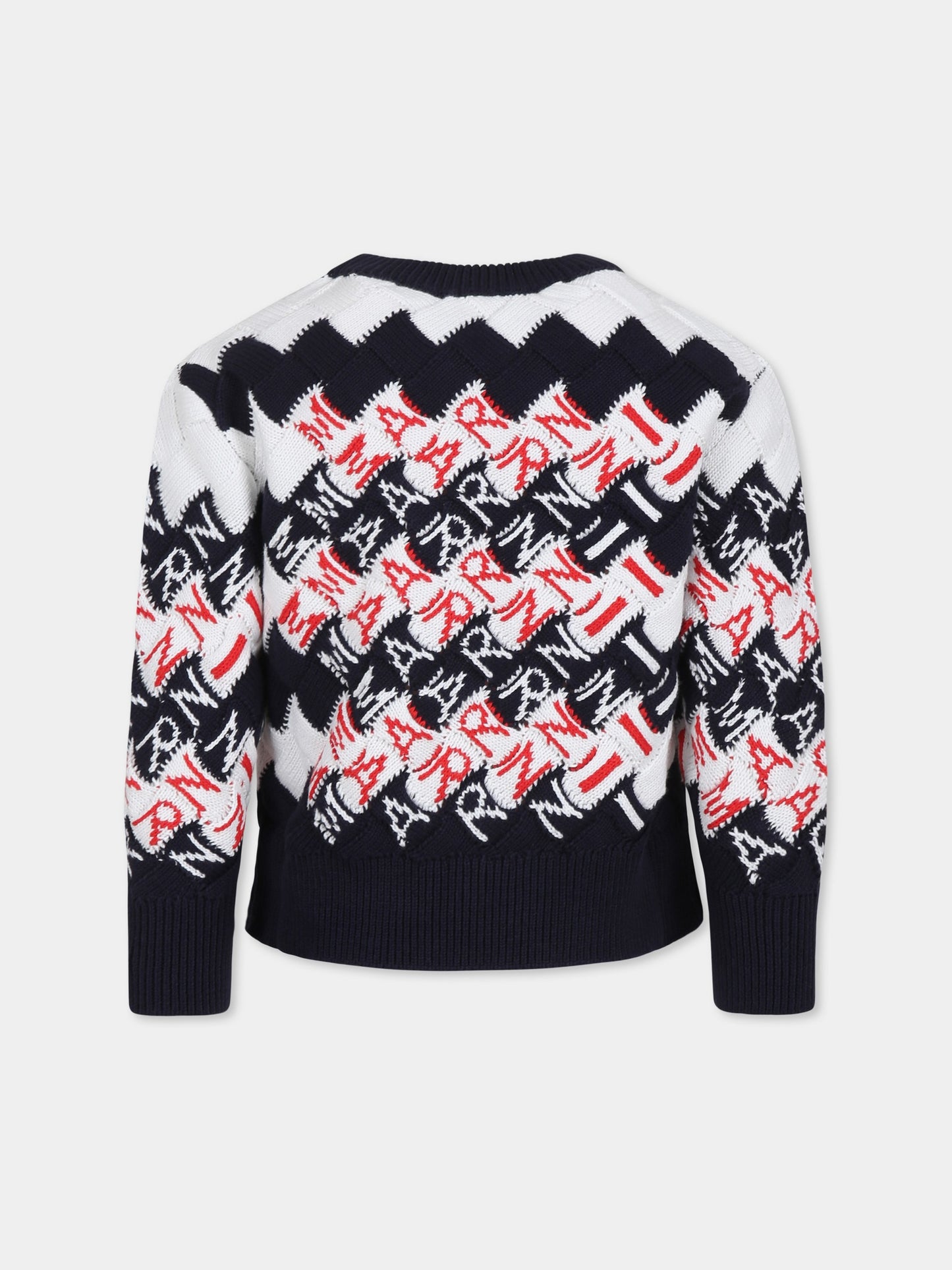 Maglione blu per bambino con logo,Marni Kids,M01417 M00U7 MK153U 0M803