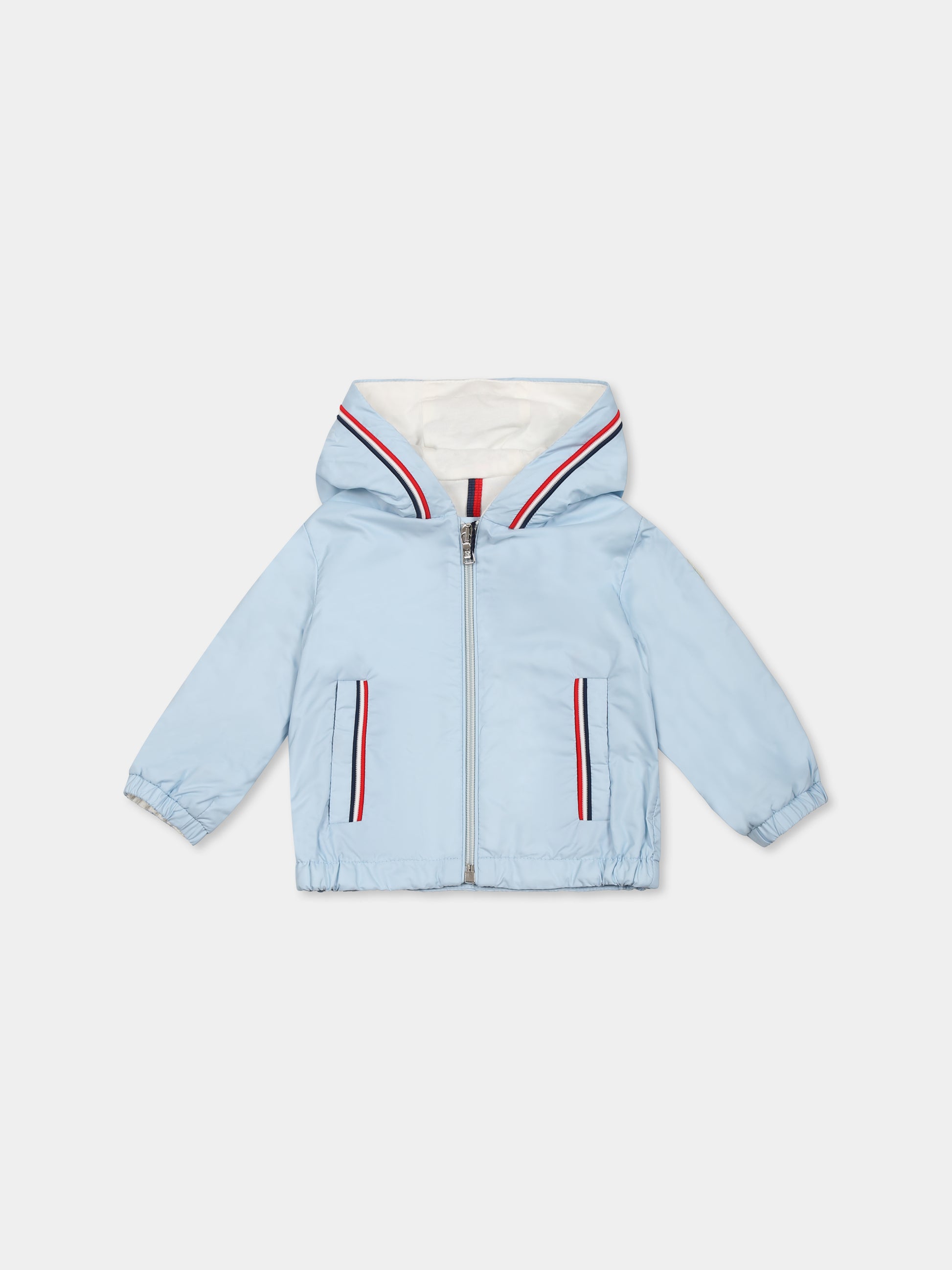 Giacca a vento Granduc celeste per neonato con logo,Moncler Kids,K1951 1A00020 53A5E 711