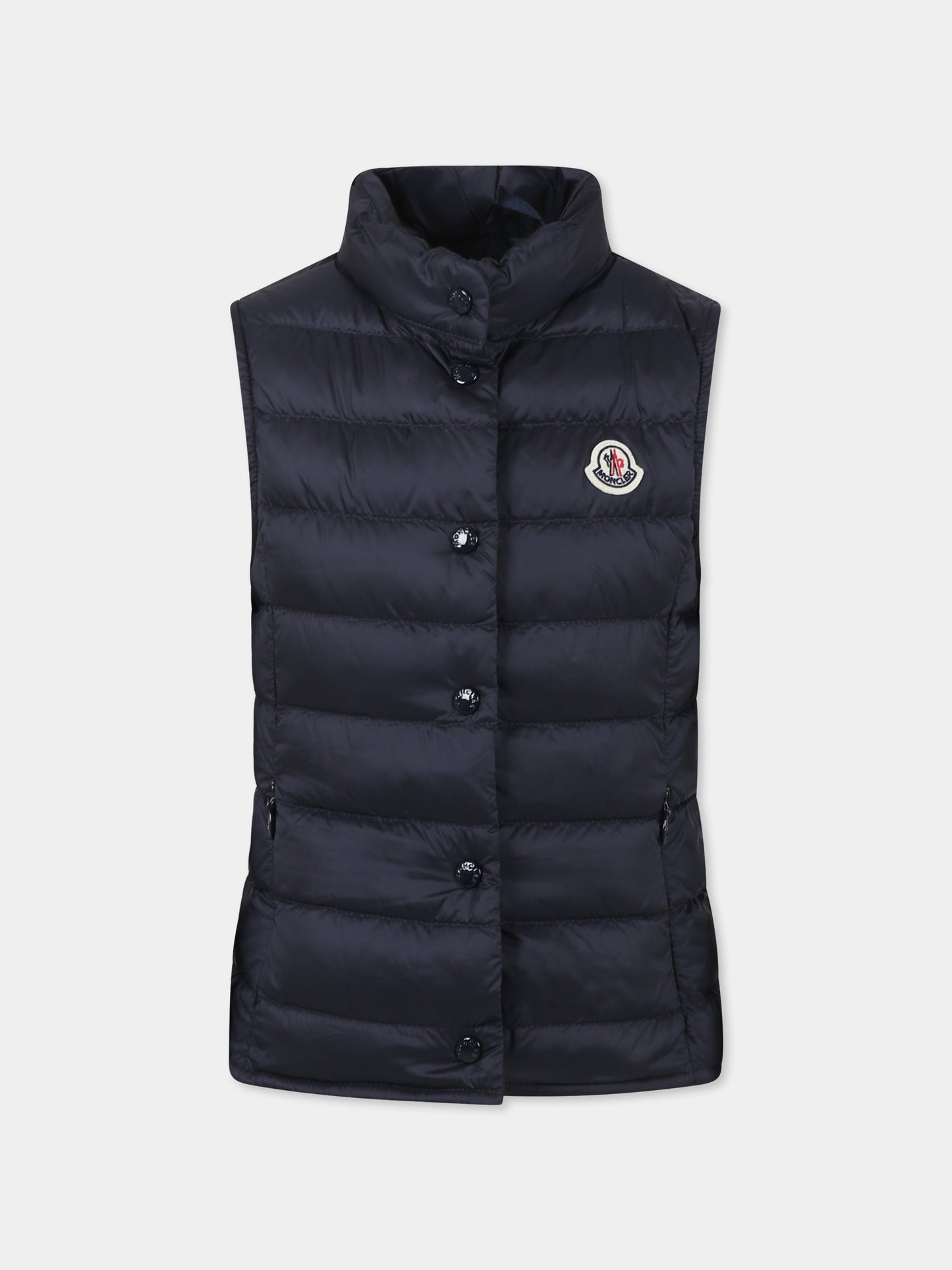 Gilet Liane blu per bambina con logo,Moncler Kids,K1954 1A00026 597YF 778