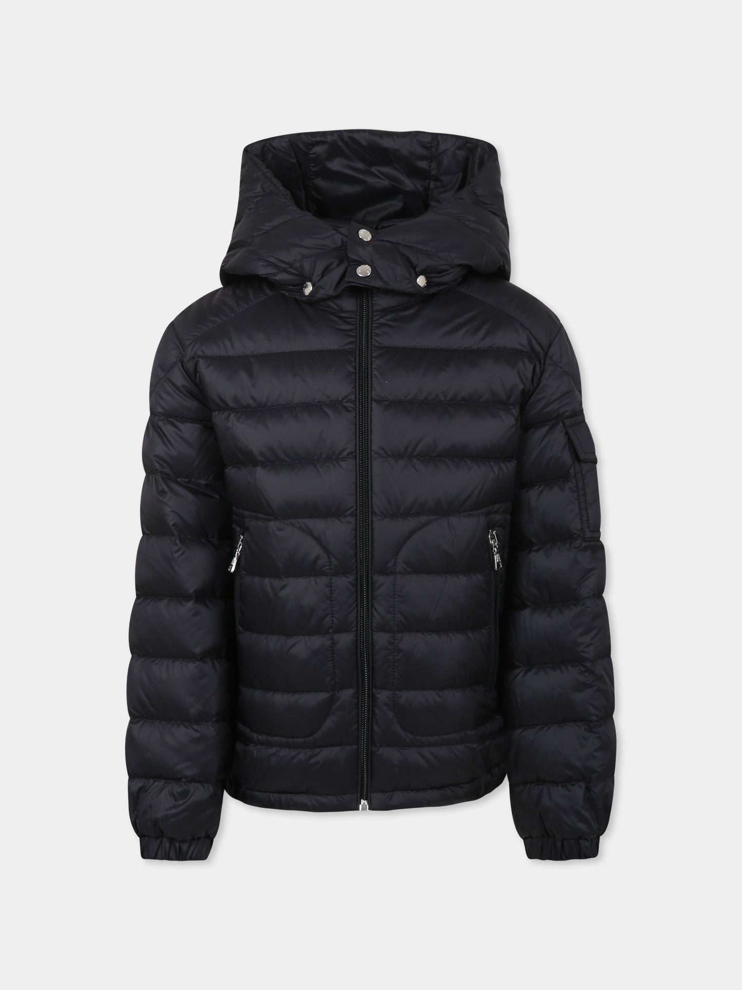 Piumino Laurus nero per bambino con logo,Moncler Kids,K1954 1A00050 597YF 999