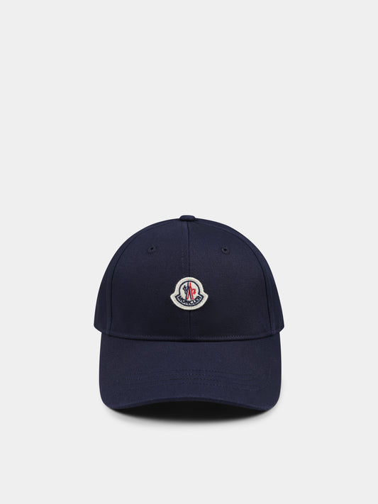 Cappello blu per bambini con logo,Moncler Kids,K1954 3B00010 04863 742