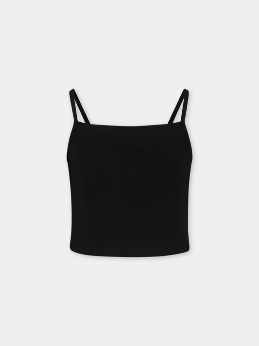 Black top for girl with logo