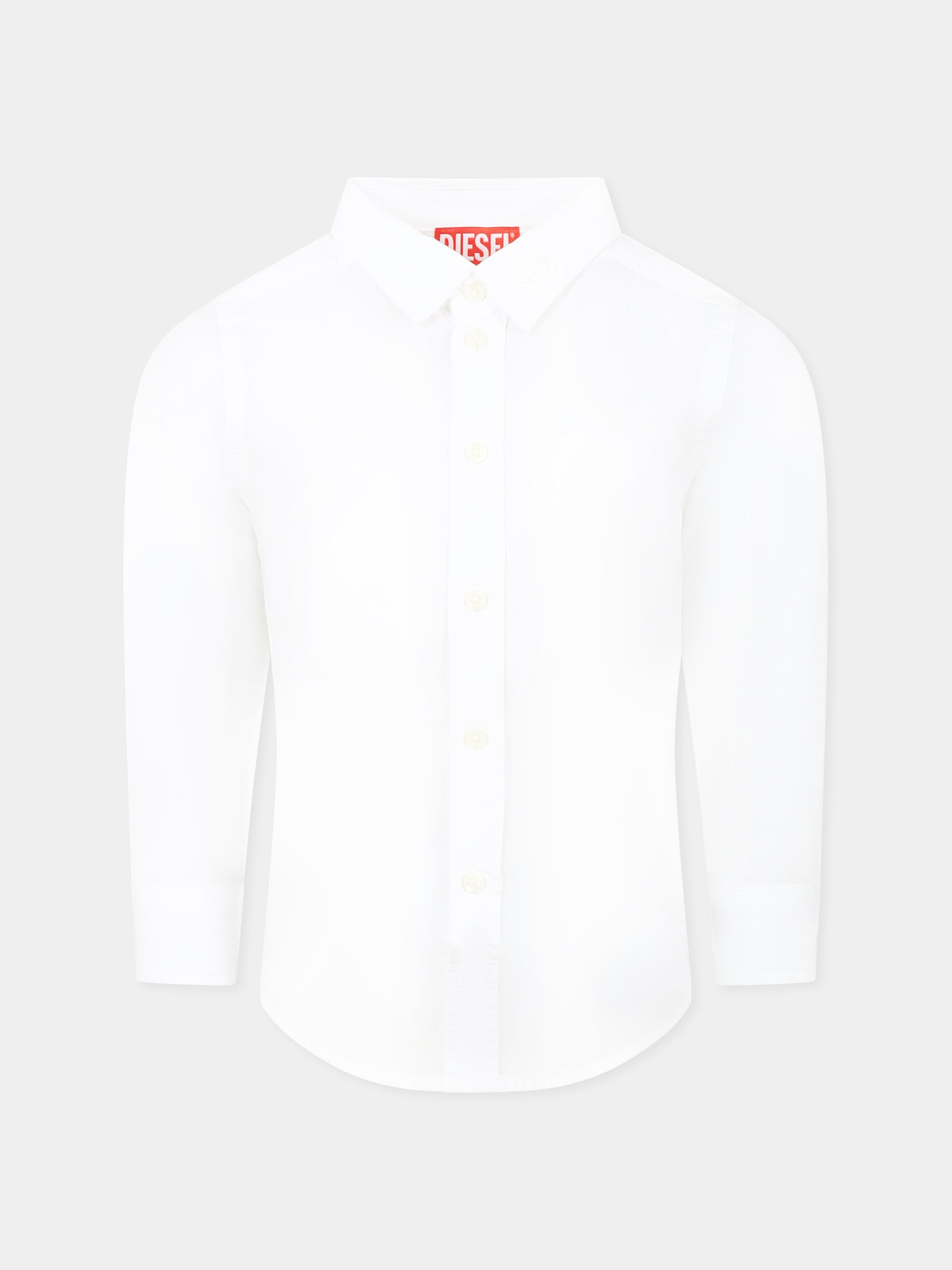 Camicia bianca per bambino con logo,Diesel,J01746 KXBA8 K100