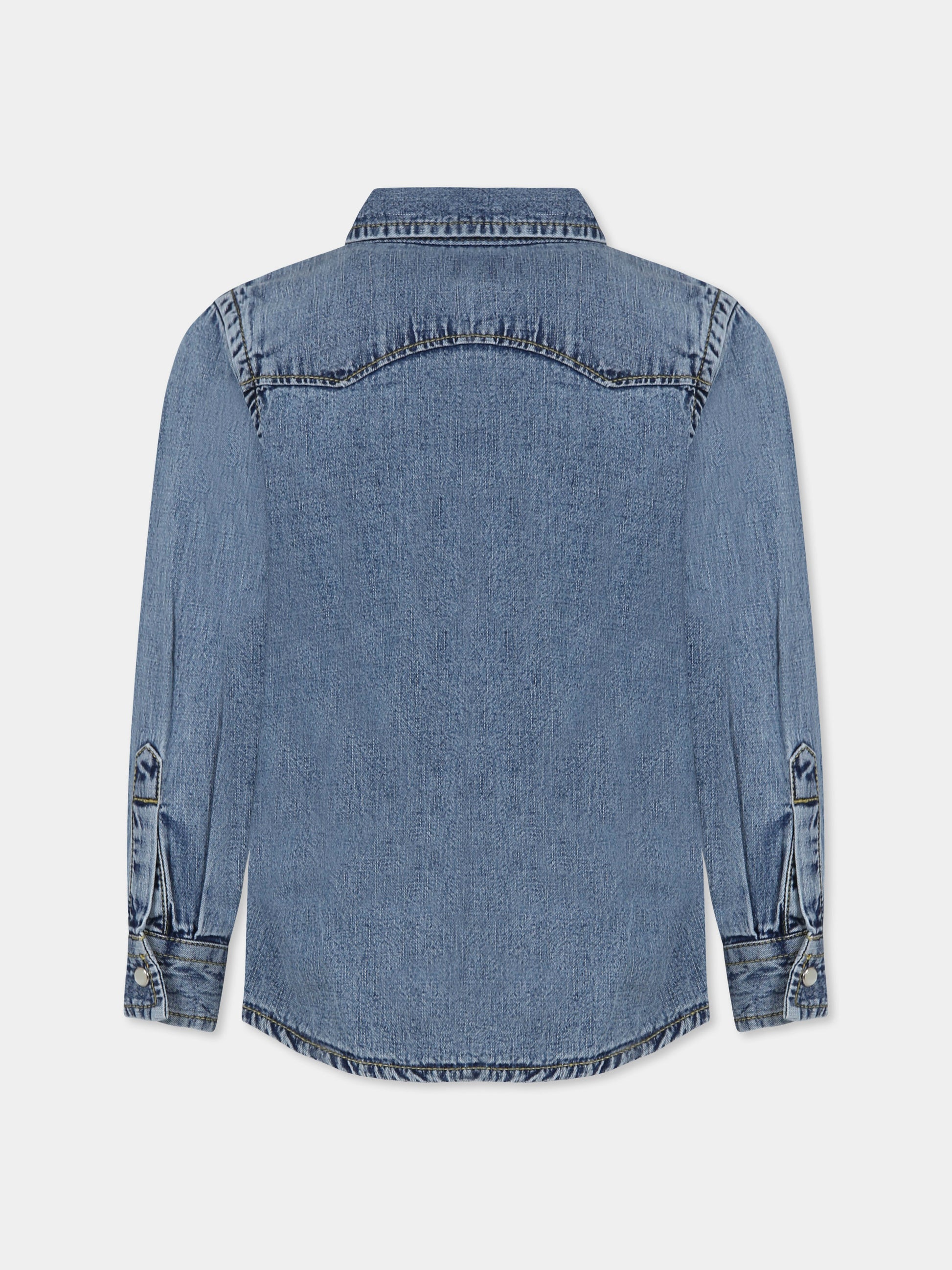 Camicia denim per bambino con logo,Diesel,J00760 KXBNH K01