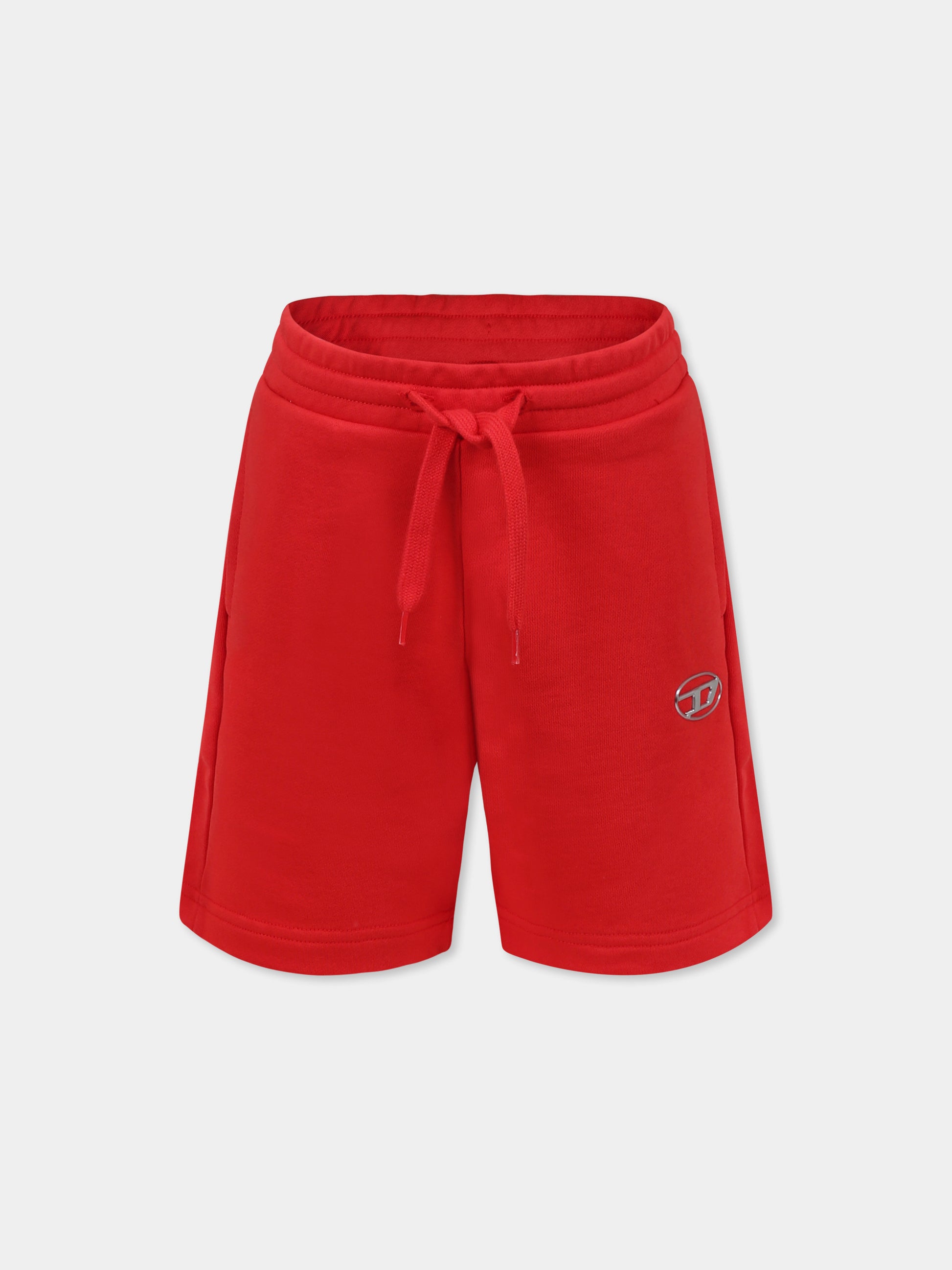 Shorts rossi per bambino con logo,Diesel,J02239 KYAVF K457