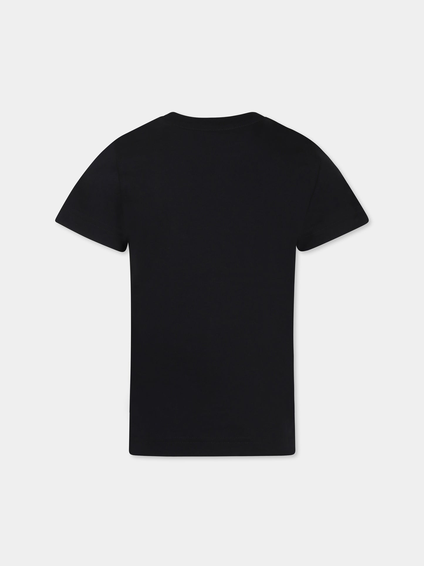 Black t-shirt for boy with logo