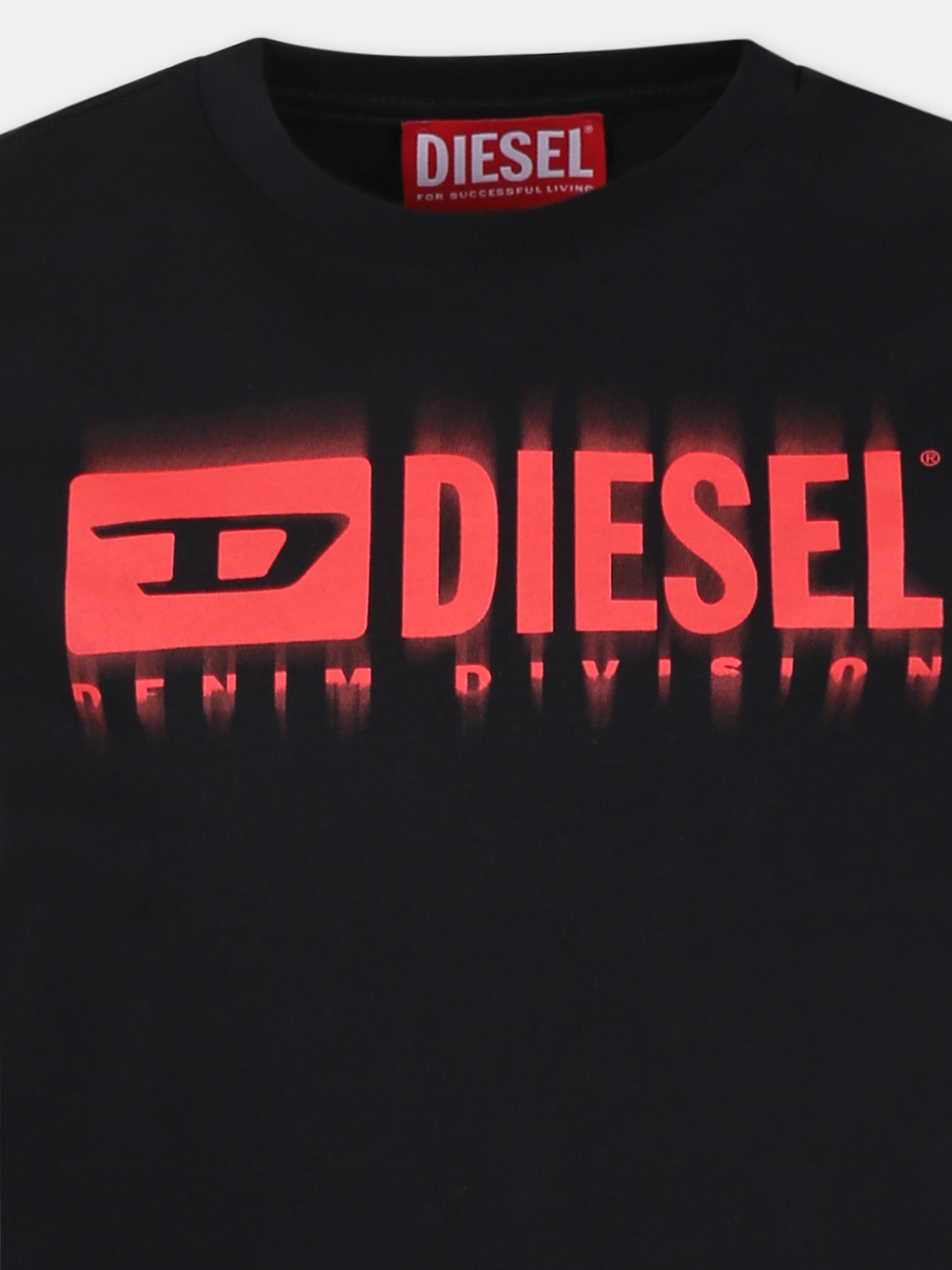 T-shirt nera per bambino con logo,Diesel,J02033 00YI9 K9002