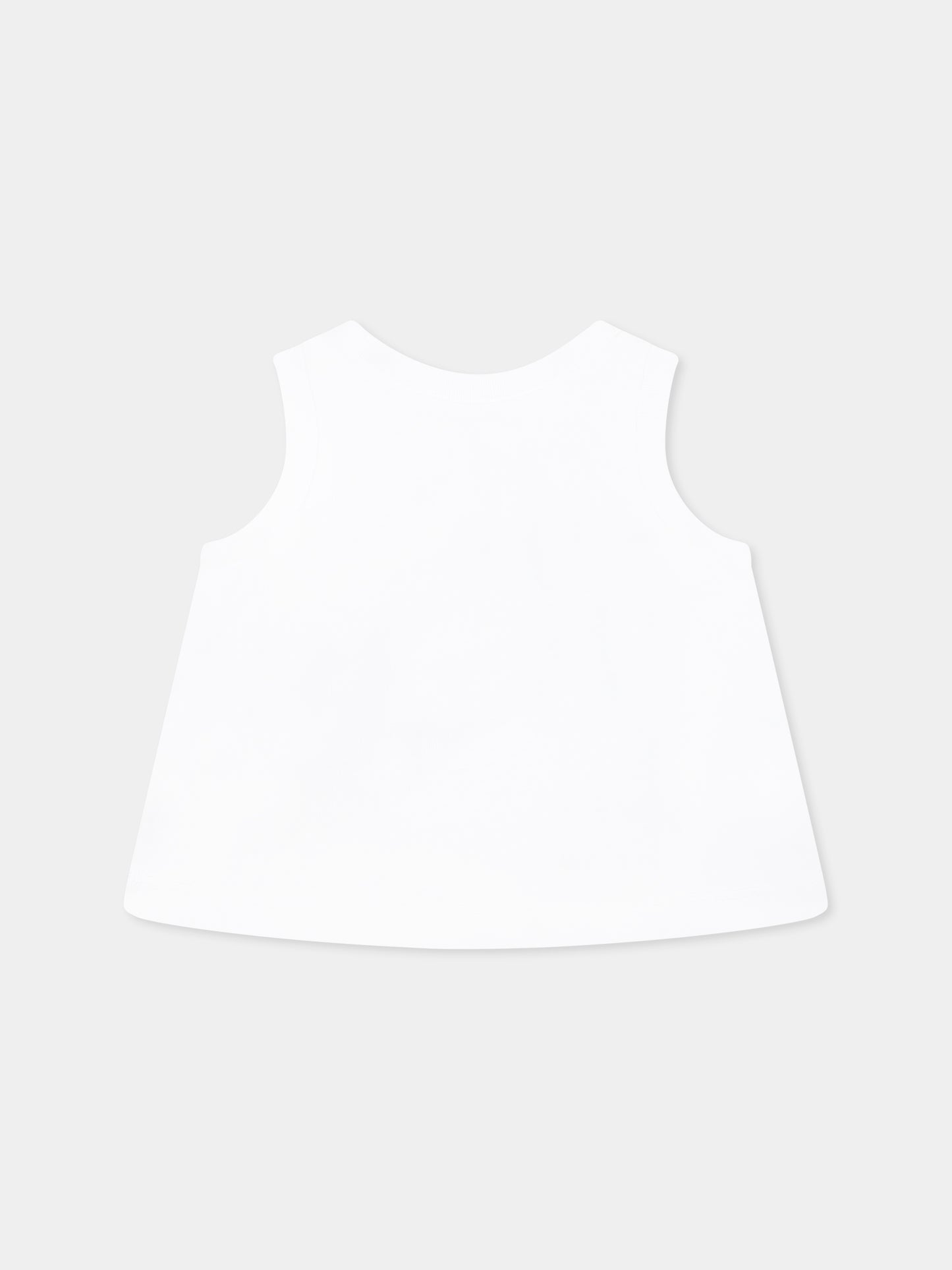 White tank top for baby girl with logo