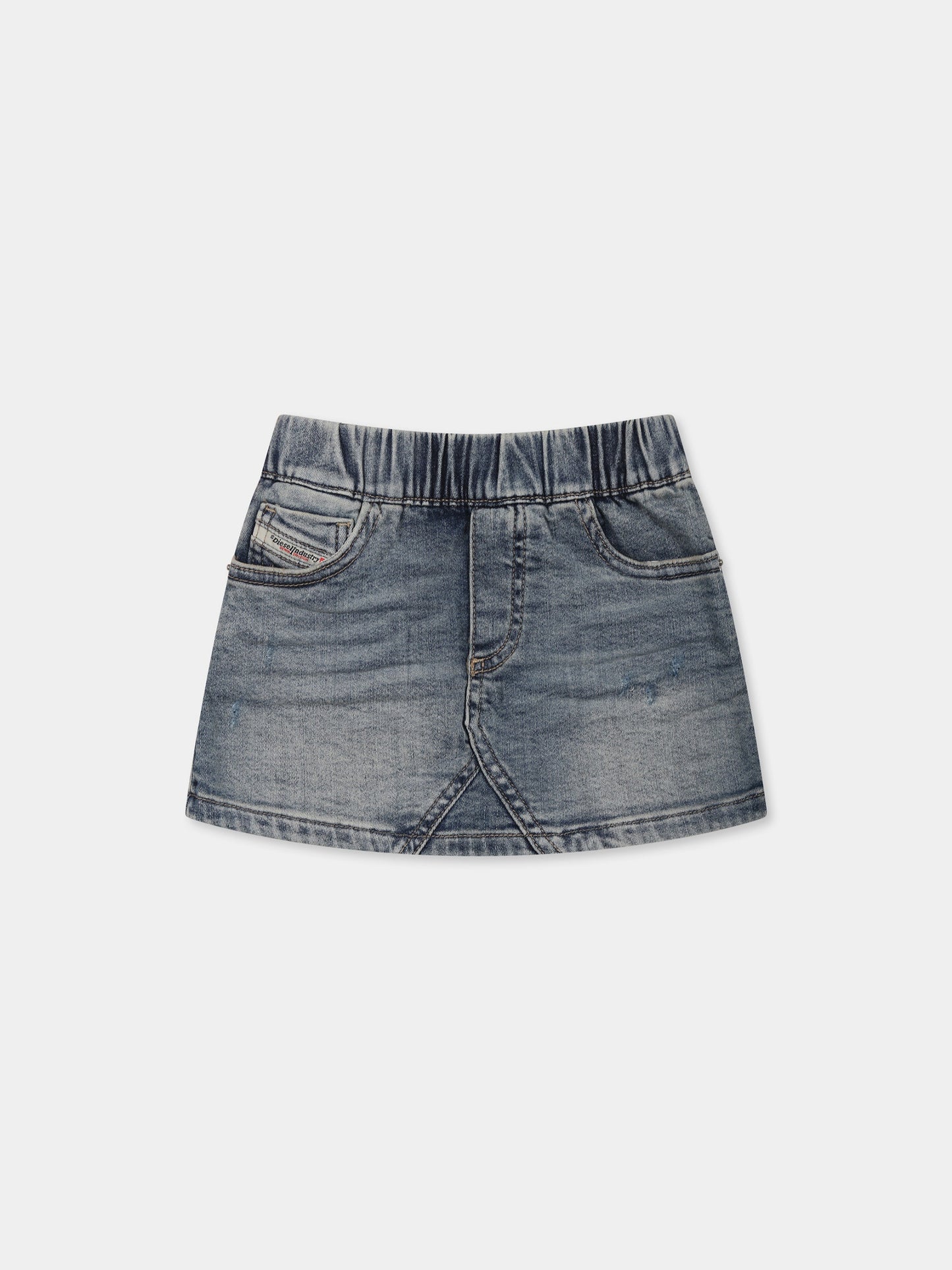 Denim skirt for baby girl with logo