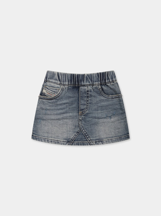 Denim skirt for baby girl with logo
