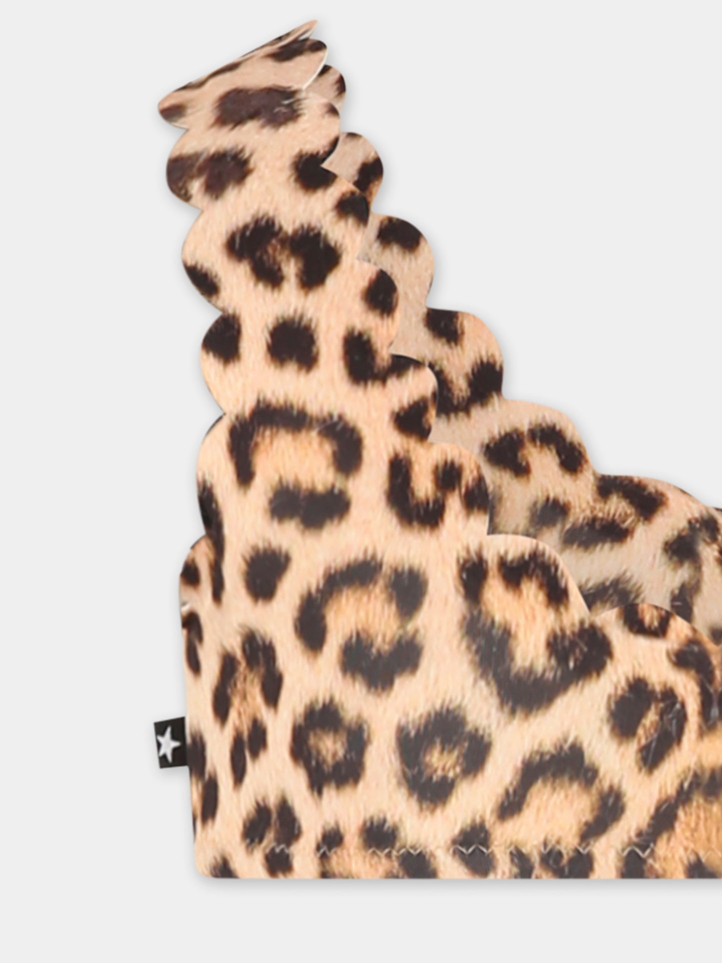 Brown bikini for girl with spotted print