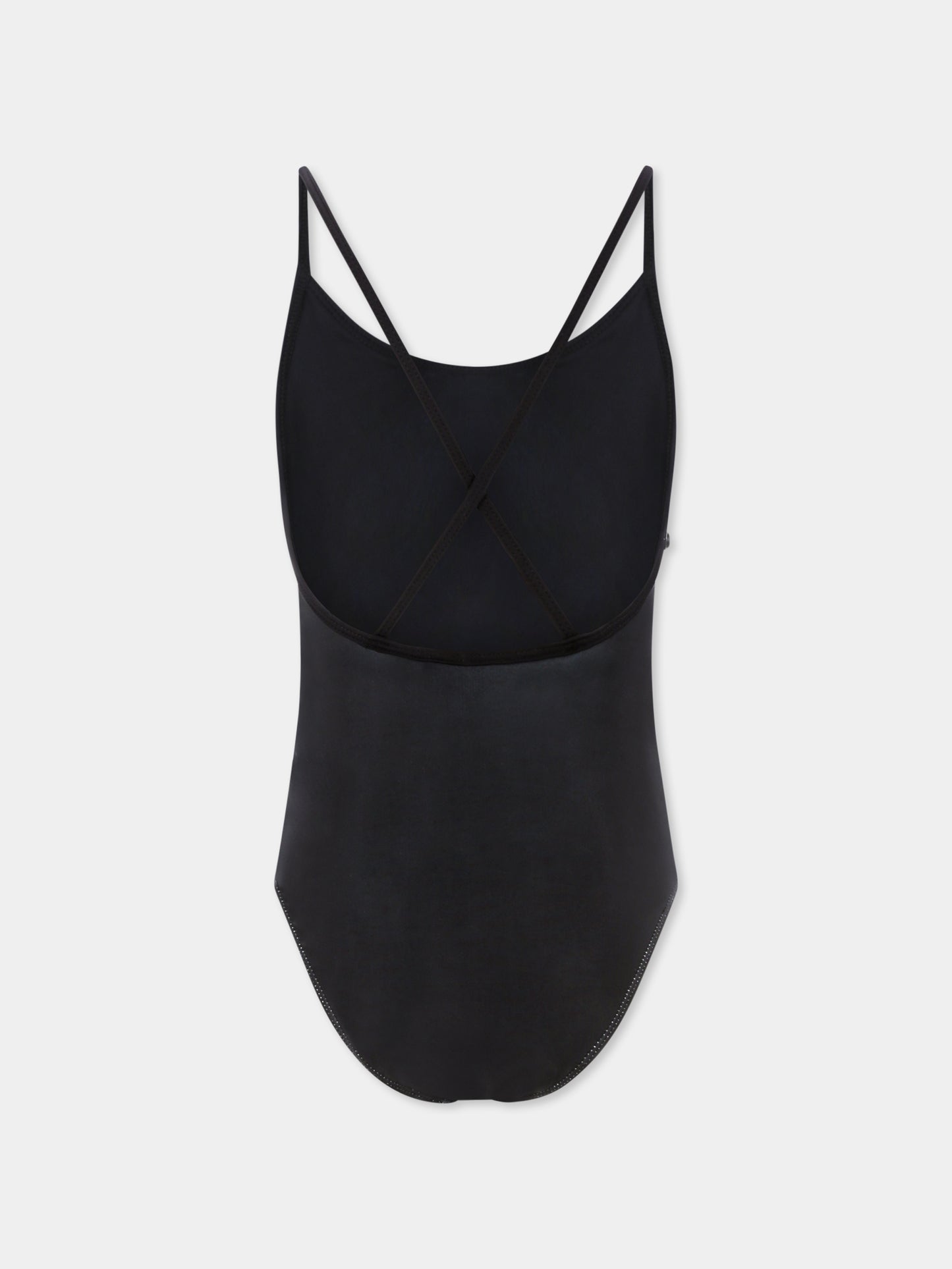 Black swimsuitfor girl with leopard print