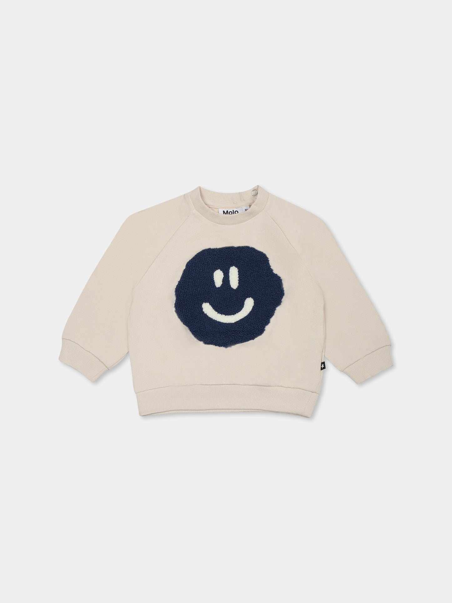 Ivory sweatshirt for babykids with smiely