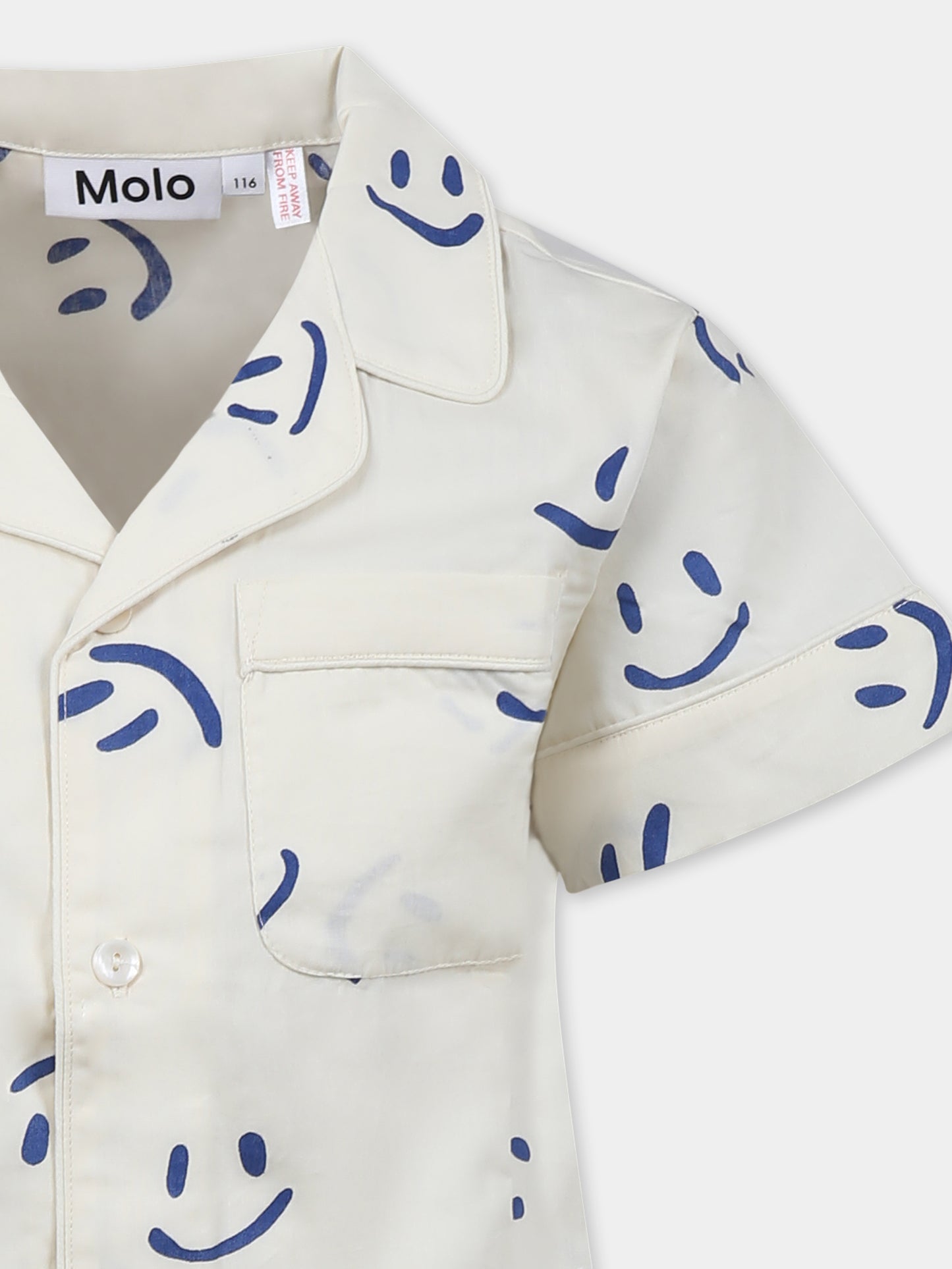 Ivory pyjamas for kids with smiley