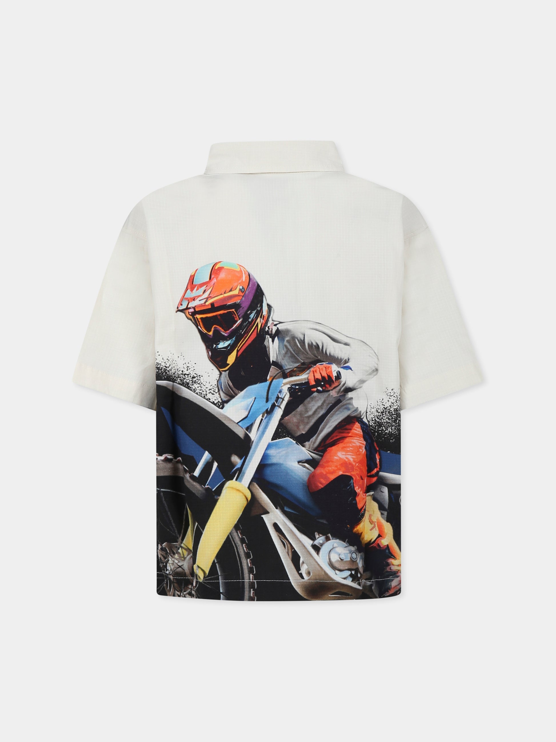 Camicia Richie avorio per bambino con pilota di motocross,Molo,1S25C204 3929