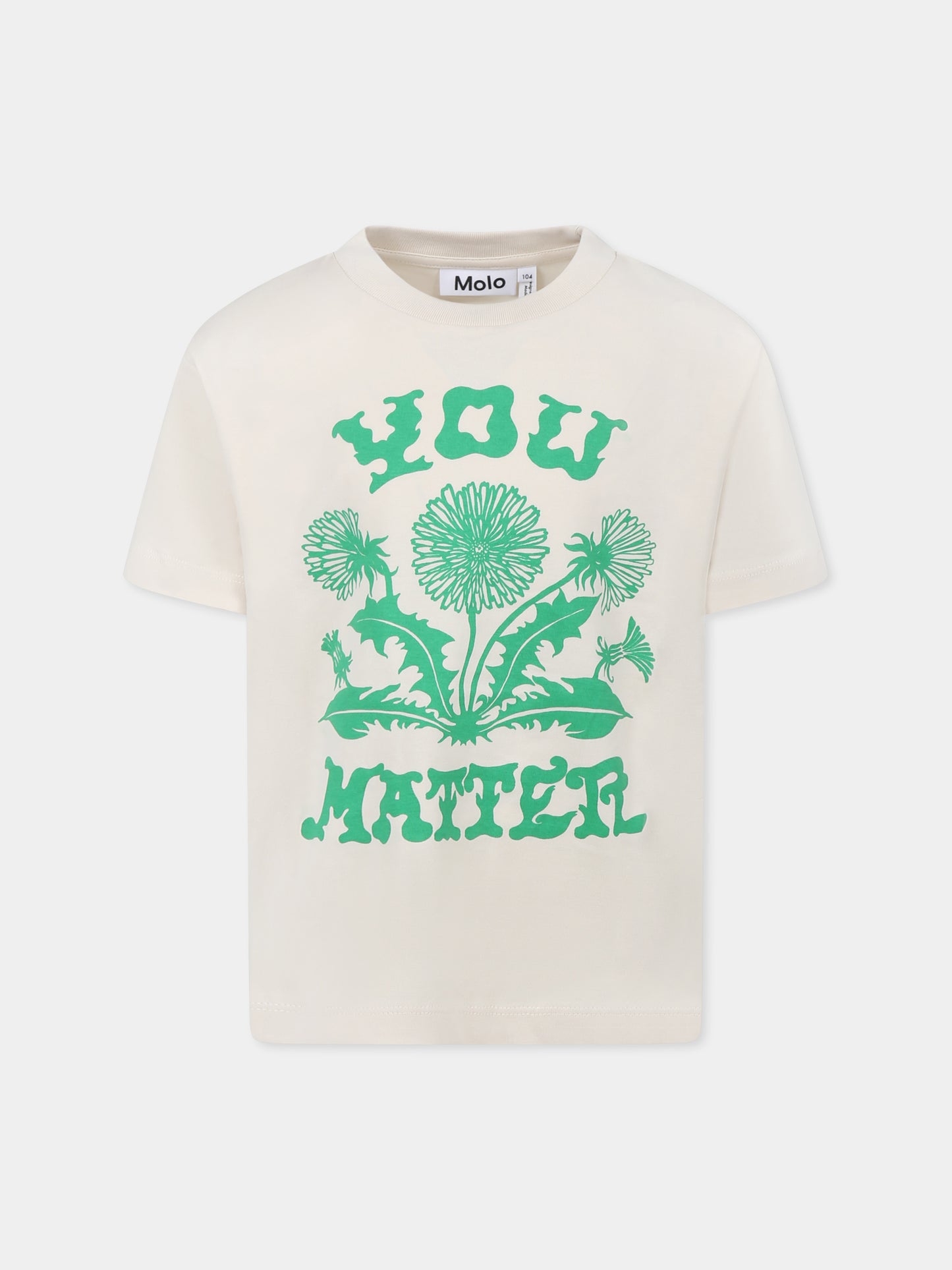 Ivory t-shirt for girl with flower print