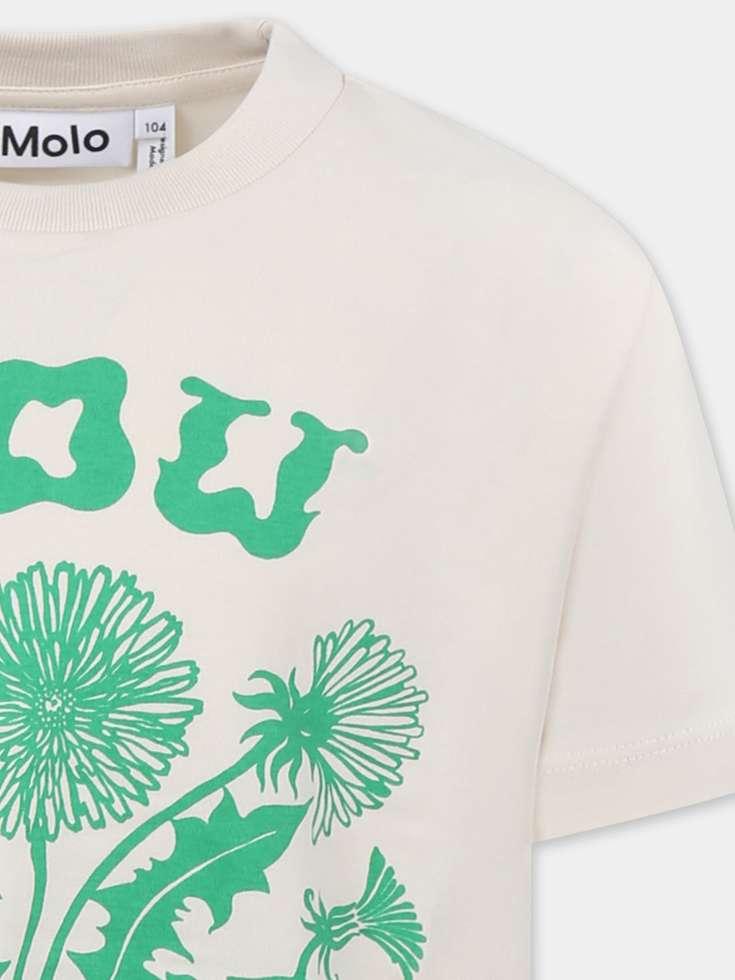 Ivory t-shirt for girl with flower print