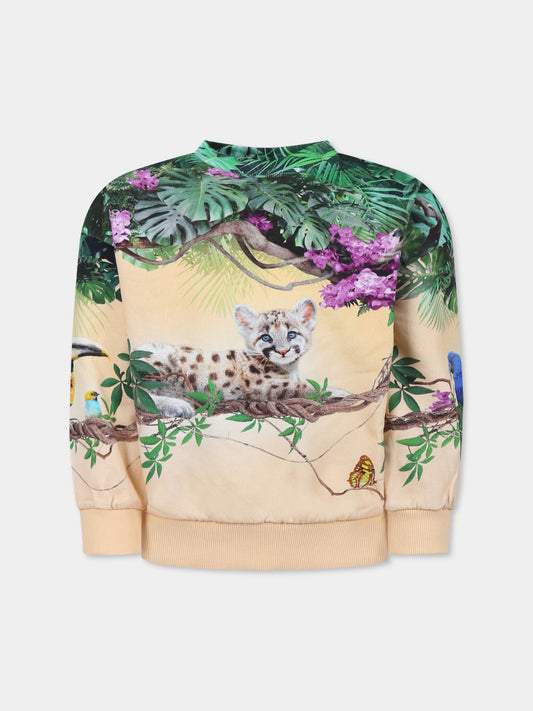 Pink sweatshirt for girl with puma