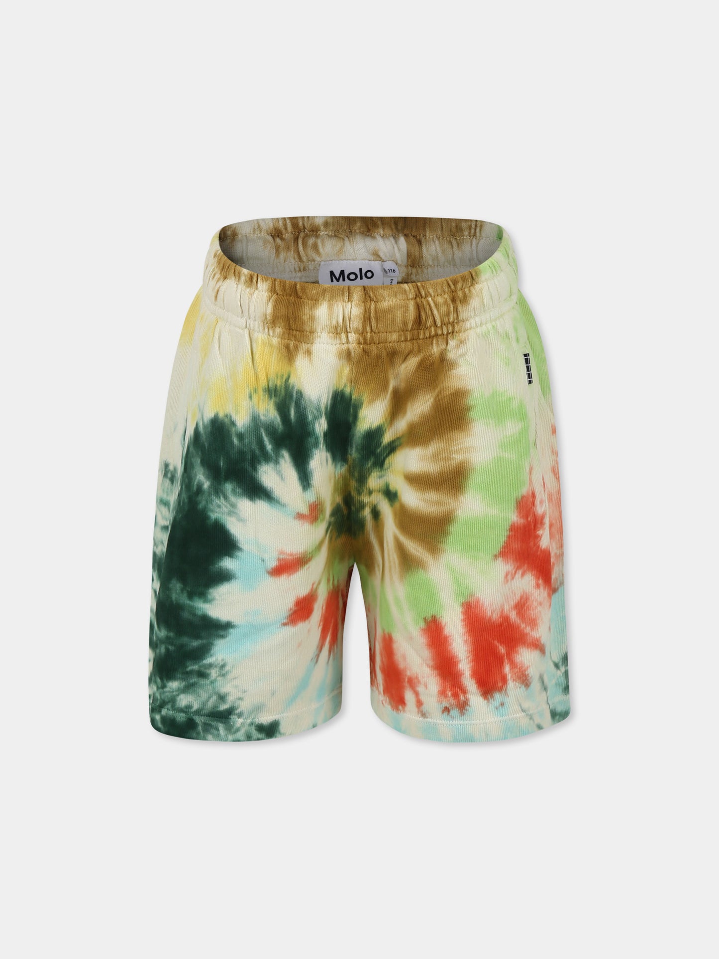 Multicolor shorts for kids with ti dye print