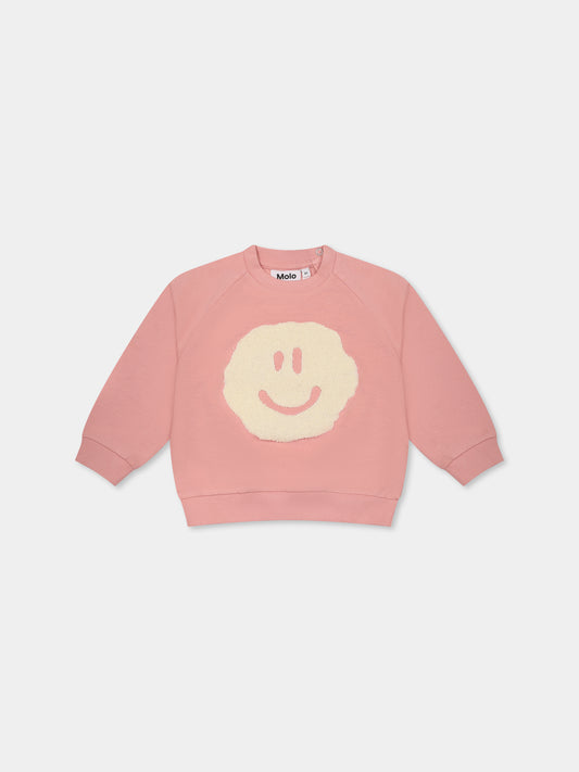 Felpa Disc rosa per neonati con smile,Molo,6S25J203 8283
