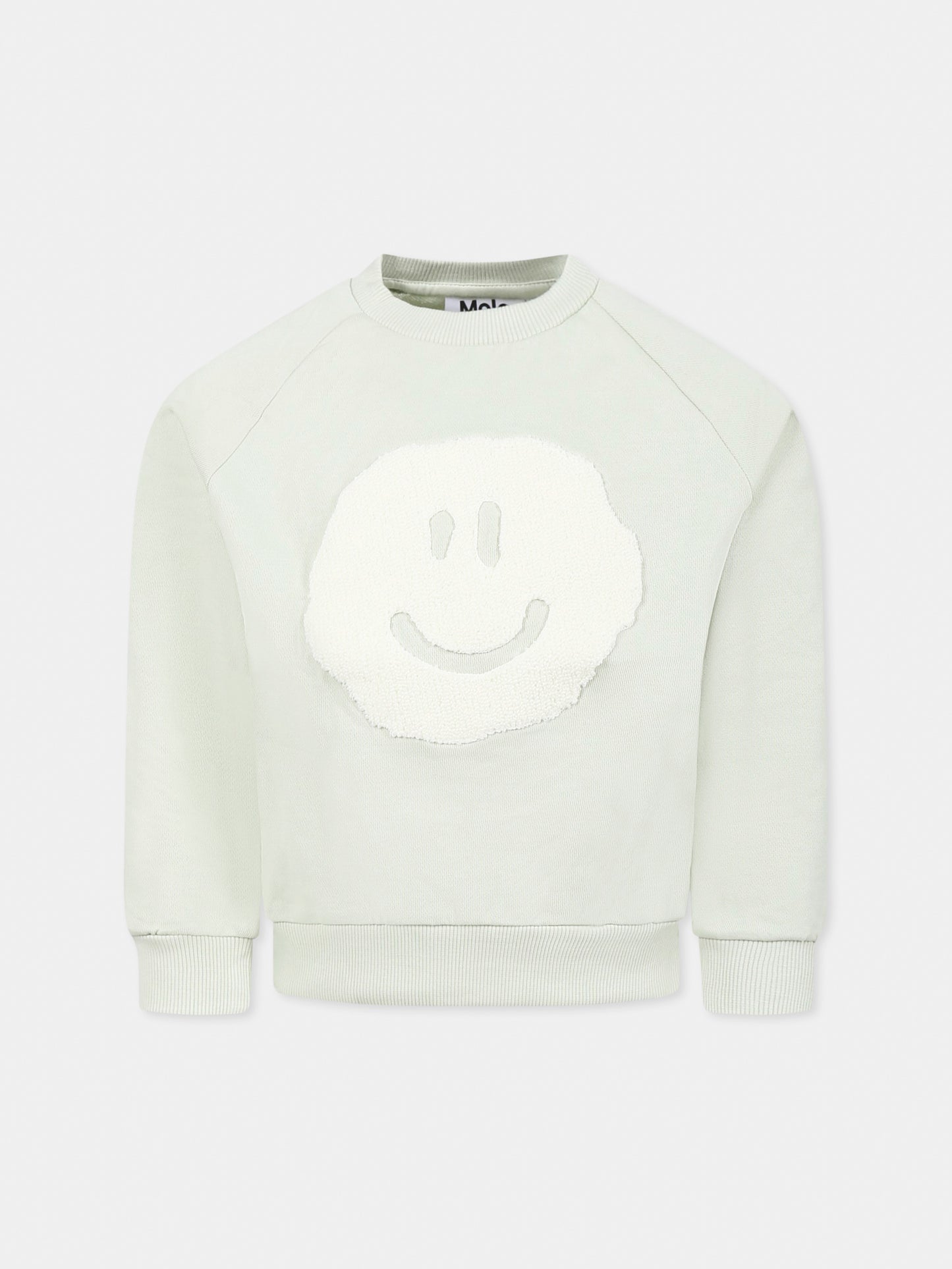 Green sweatshirt for kids with smiley